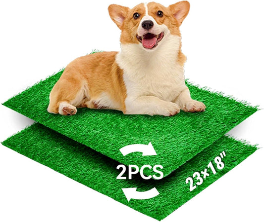 Artificial Dog Grass Pee Pads for Training, Reusable Washable Replacement Turf for Potty Tray, Indoor/Outdoor Turf Grass，Realistic Fake Grass for Dogs Potty（23"x 18"）