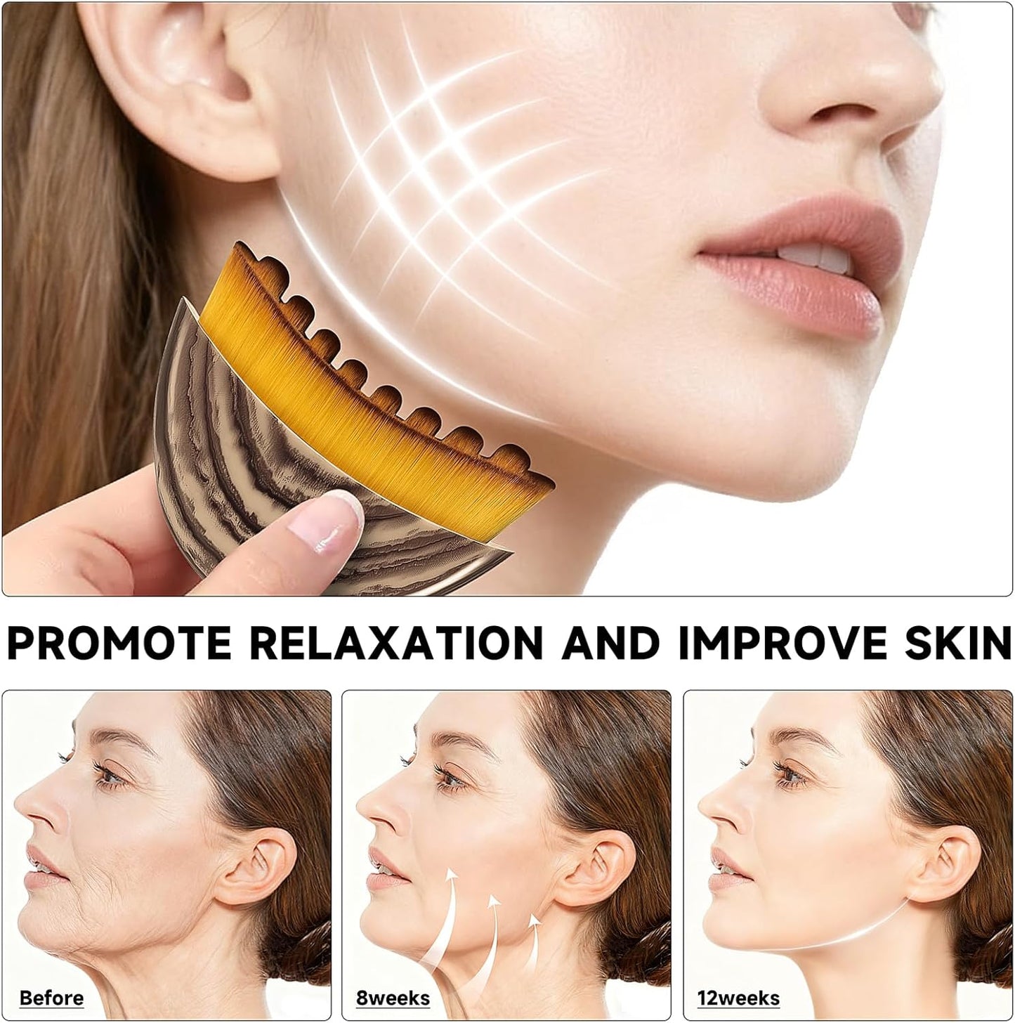 New Lymphatic Contour Face Brush, Lymphatic Drainage Facial Massager Brush for Chin & Neck Contour, Soft Bristles Suitable for All Skin Types, Ergonomic Beauty Tools with Portable Boxes (1 PCS)