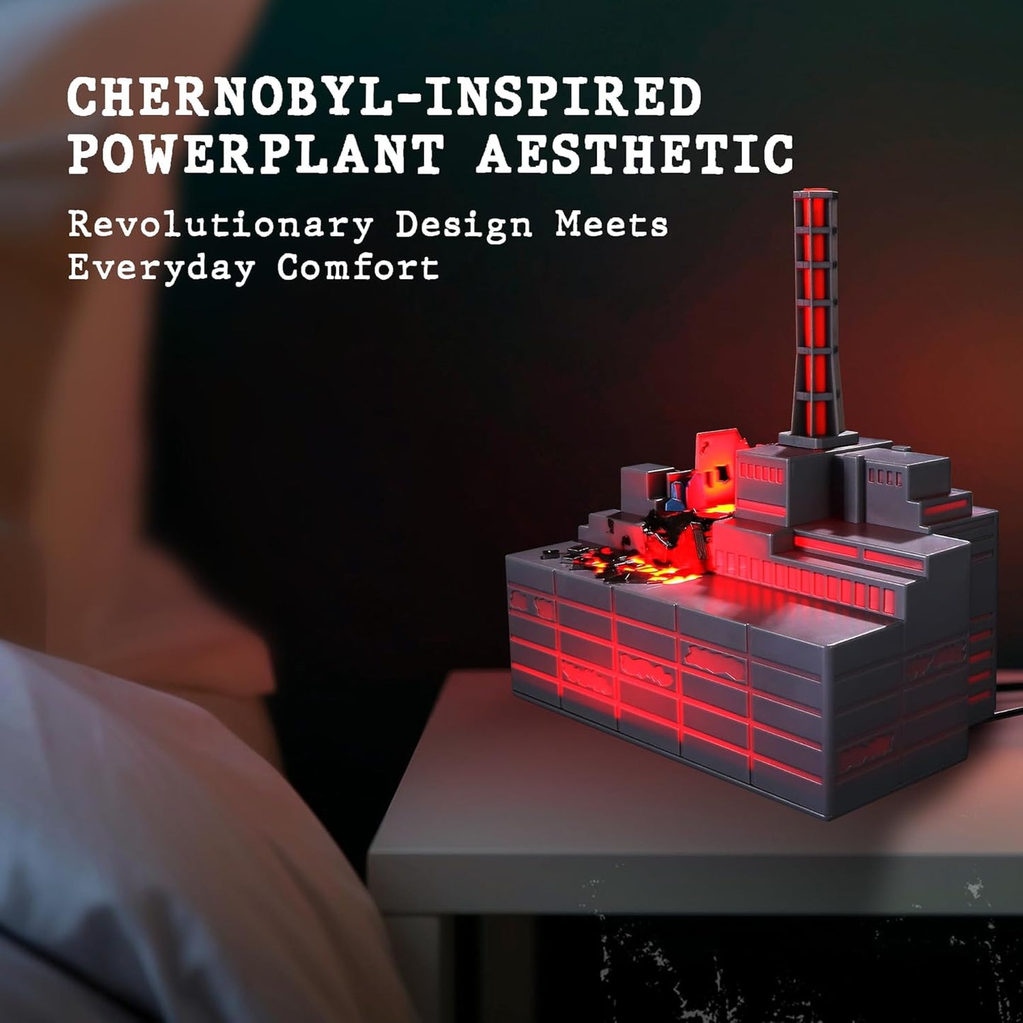 HOM Chernobyl Smart Diffuser & Humidifier – 250ML Ultrasonic Mist Machine with 7 LED Lights, App Control, Auto Shut-Off – Aromatherapy Essential Oil Diffuser for Home, Bedroom, etc. – Oil Not Included