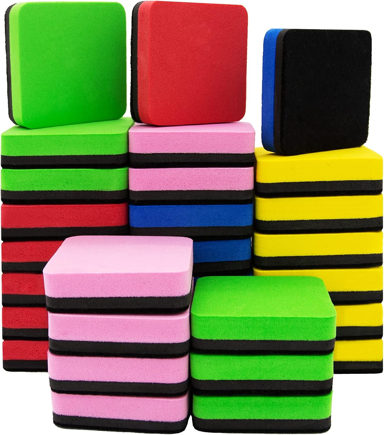 OWLKELA 30 Pack Whiteboard Eraser for Kids and Adults, Magnetic Whiteboard Eraser for Cleaning Dry Erase Markers on Magnetic Soft Whiteboard, Glass Whiteboard and Dry Erase Board