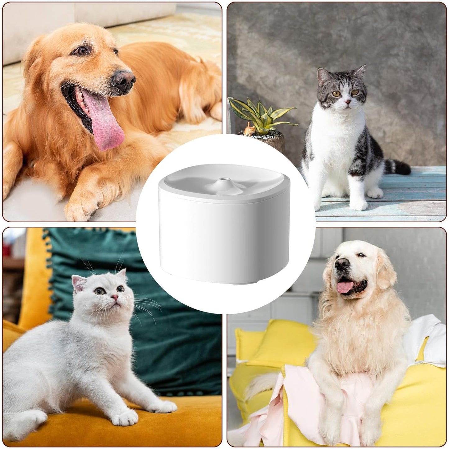 Pet Water Fountain | 3L Quiet USB Powered Automatic Dispenser - Water Dispenser for Cats Dogs,for Kitten Puppy Dog Indoor Home Apartment Living Room Balcony