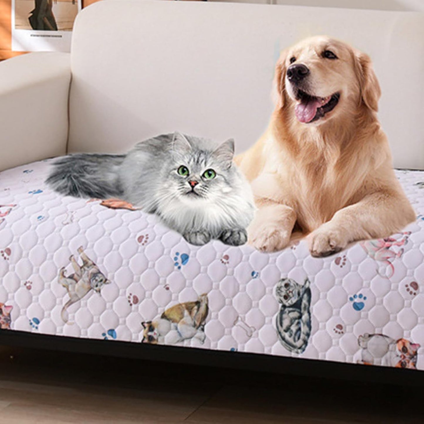 Washable Dog Pee Mats - Washable Non-Slip Mat - Reusable Dog Pad | Home Cage Floor Travel Puppy Cat Older Medium Large Breeds