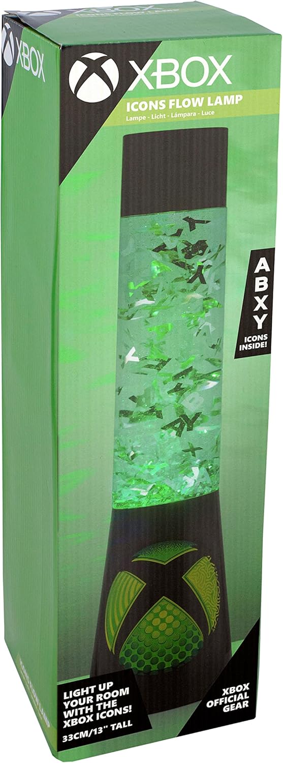 Paladone Xbox Glitter Flow Lamp, Night Light Mood Lighting, 33 cm