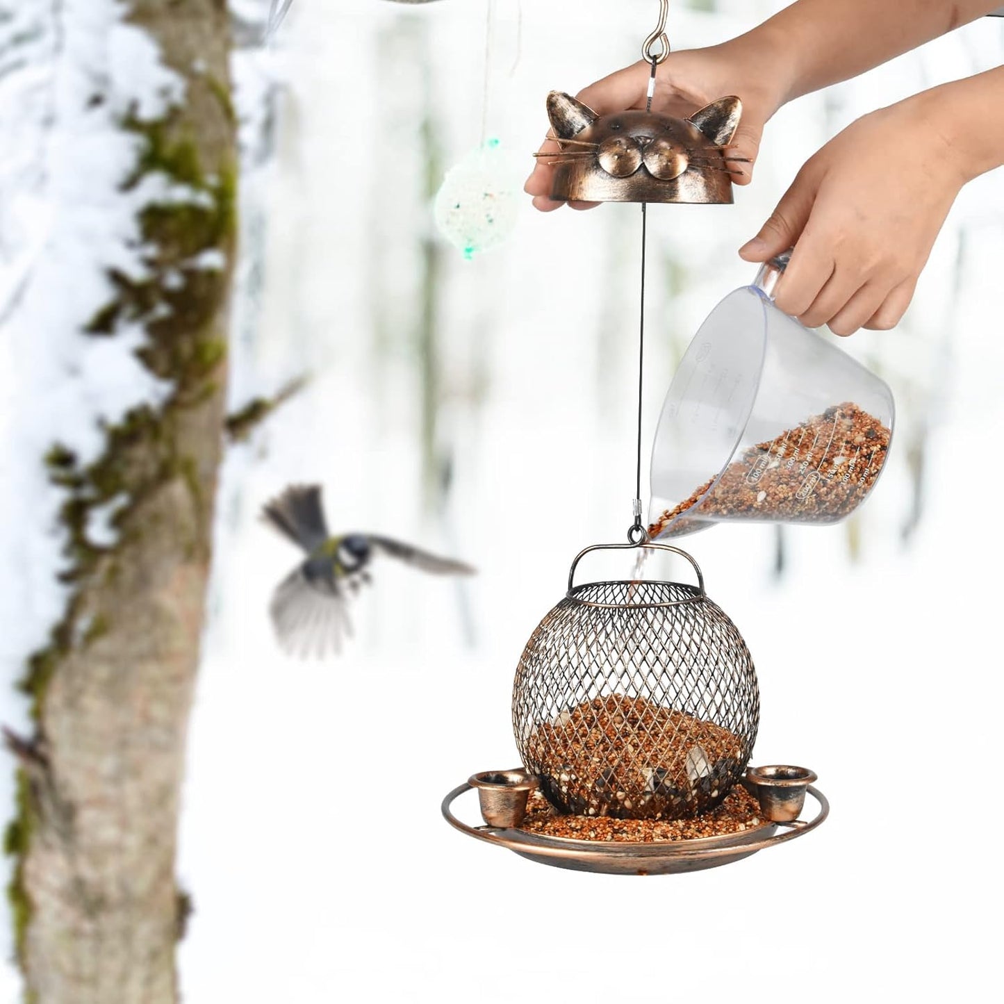 Bird Feeders for Outdoors, Heavy Duty Metal Wild Bird Feeder, Finch Bird Feeder Sparrow Birdfeeder for Garden Yard Hanging Decor