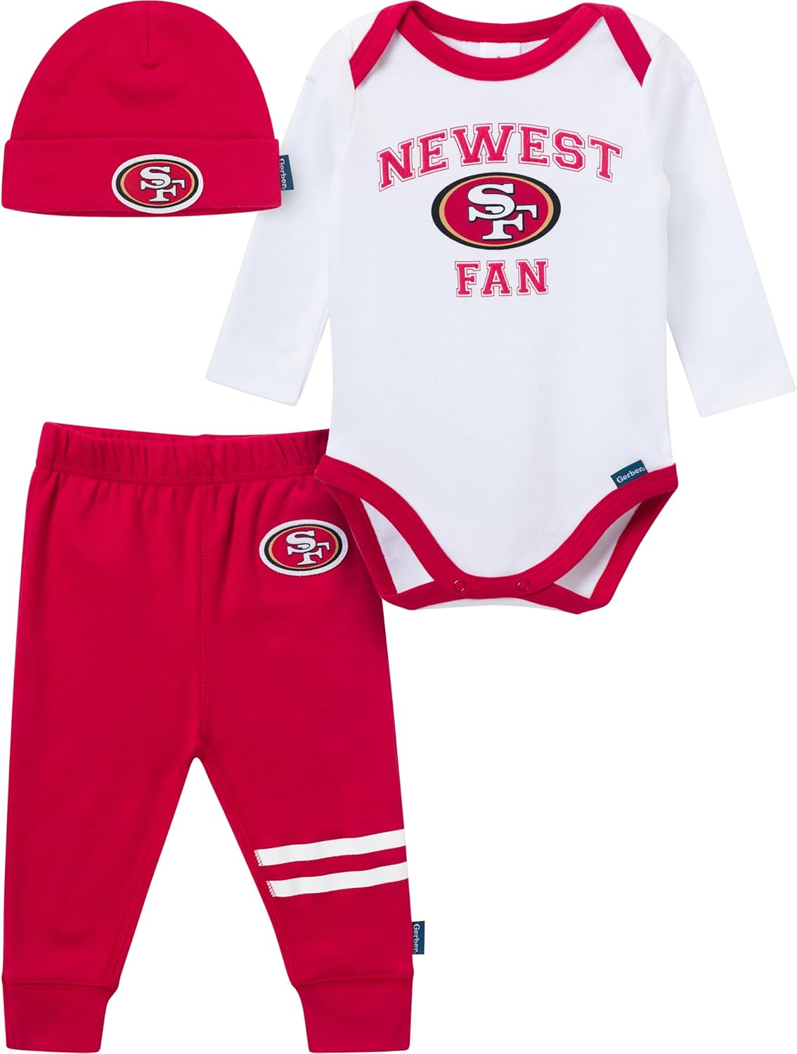 Gerber NFL baby-boys 3-piece Onesie Bodysuit, Active Pant and Cap Set