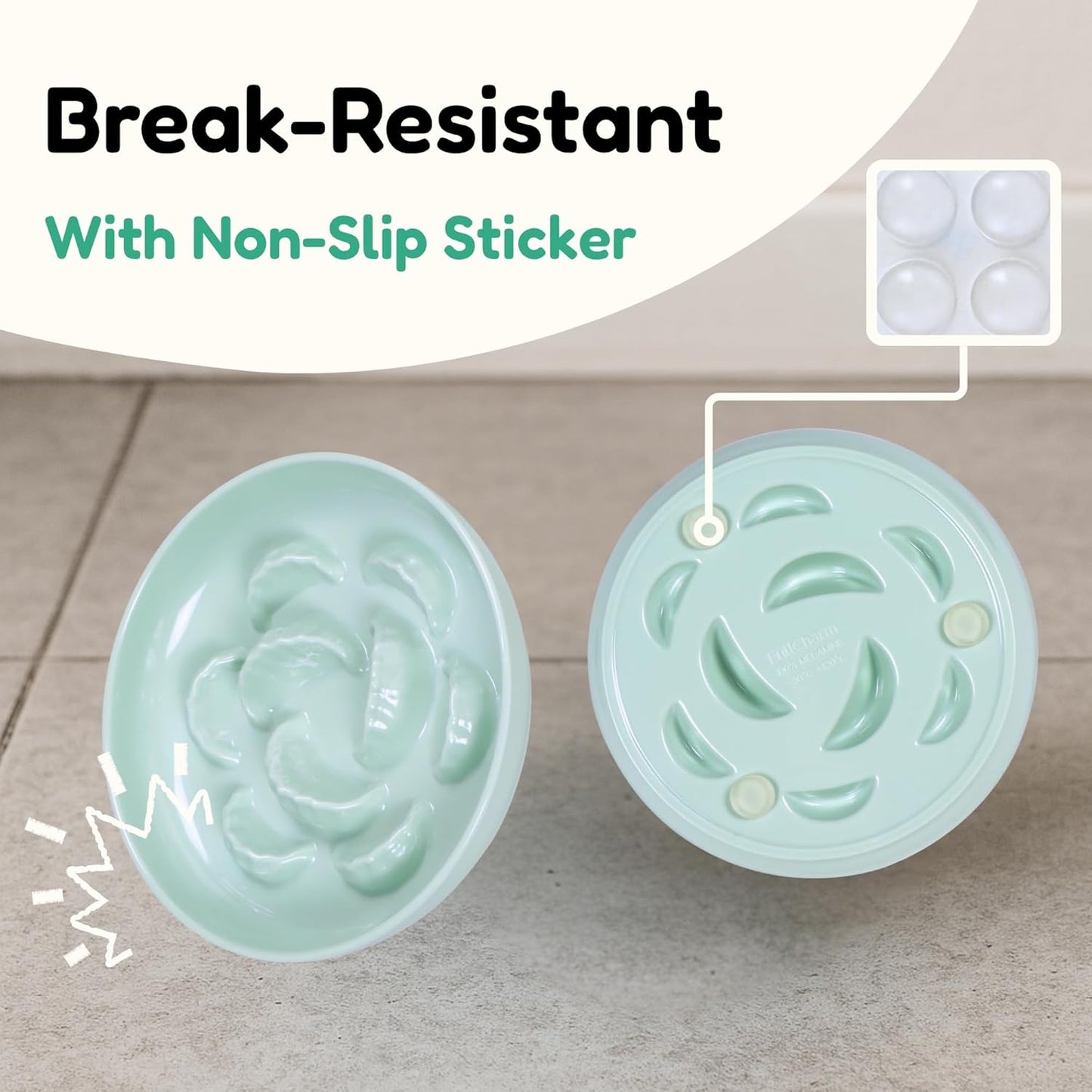 2 Pcs Cat Slow Feeder Bowl Set - Unbreakable Melamine Puzzle cat Bowl for Slow Eating - Cat Dish for Wet & Dry Food- Whisker Friendly & Dishwasher Safe & Non Slip Design (Pink + Green)