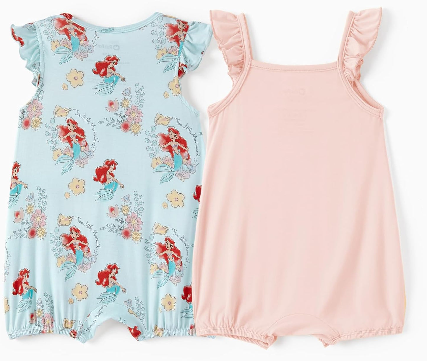 Disney Baby Girls Viscose Made from Bamboo 2 Packs Breathable Bodysuit with Ruffle Sleeves Romper Newborn to Infant