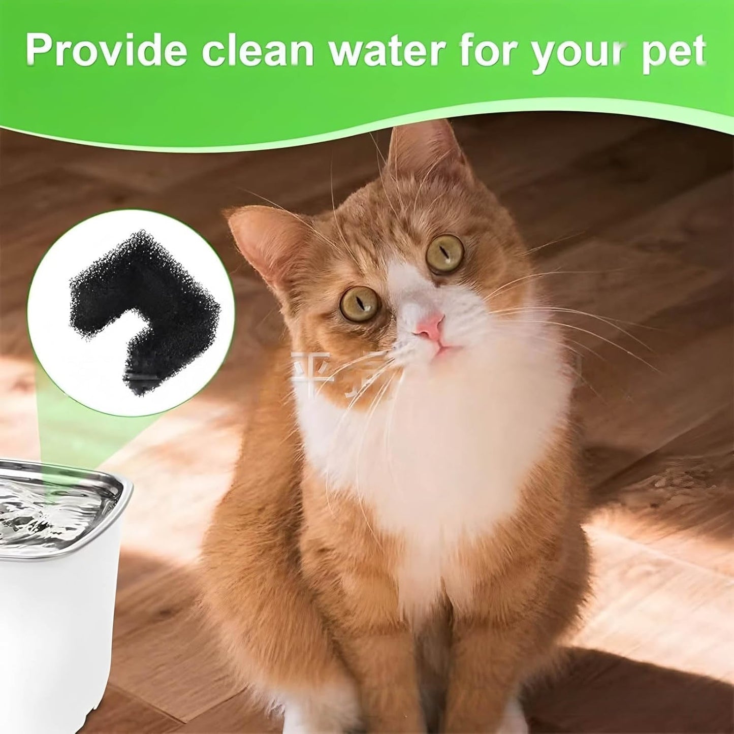 12-Pack Pet Fountain Filters Replacement, Pre-Filter Sponges for 135oz/4L and 118oz/3.5L Automatic Dog and Cat Water Fountain