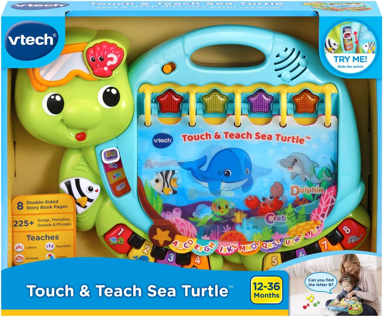 VTech Touch and Teach Sea Turtle Interactive Learning Book, Green