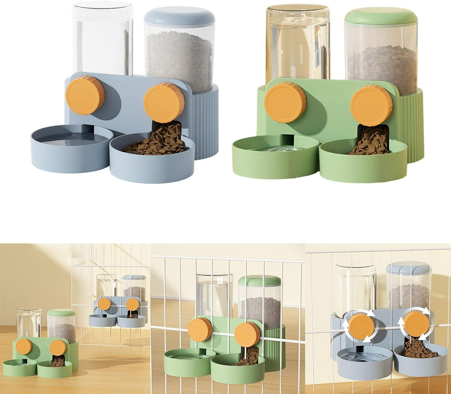 Water Feeder Water Dispenser Feeding Watering Cage Mount Automatic Food Automatic Hanging Pet Cage Bowl Food & Water Feeder