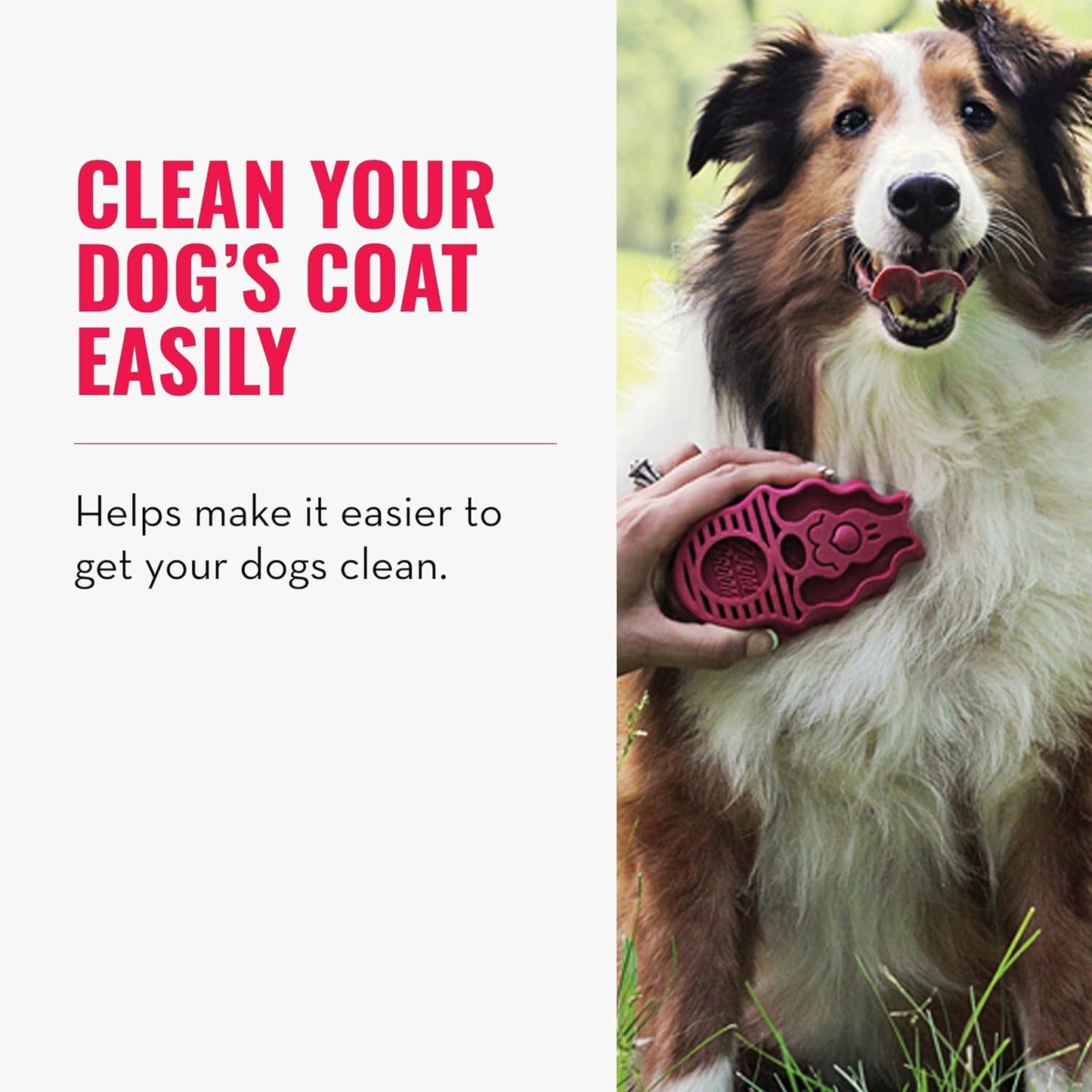 KONG - ZoomGroom - Dog Brush for Grooming and Shampooing - Red Brush for Large Dogs