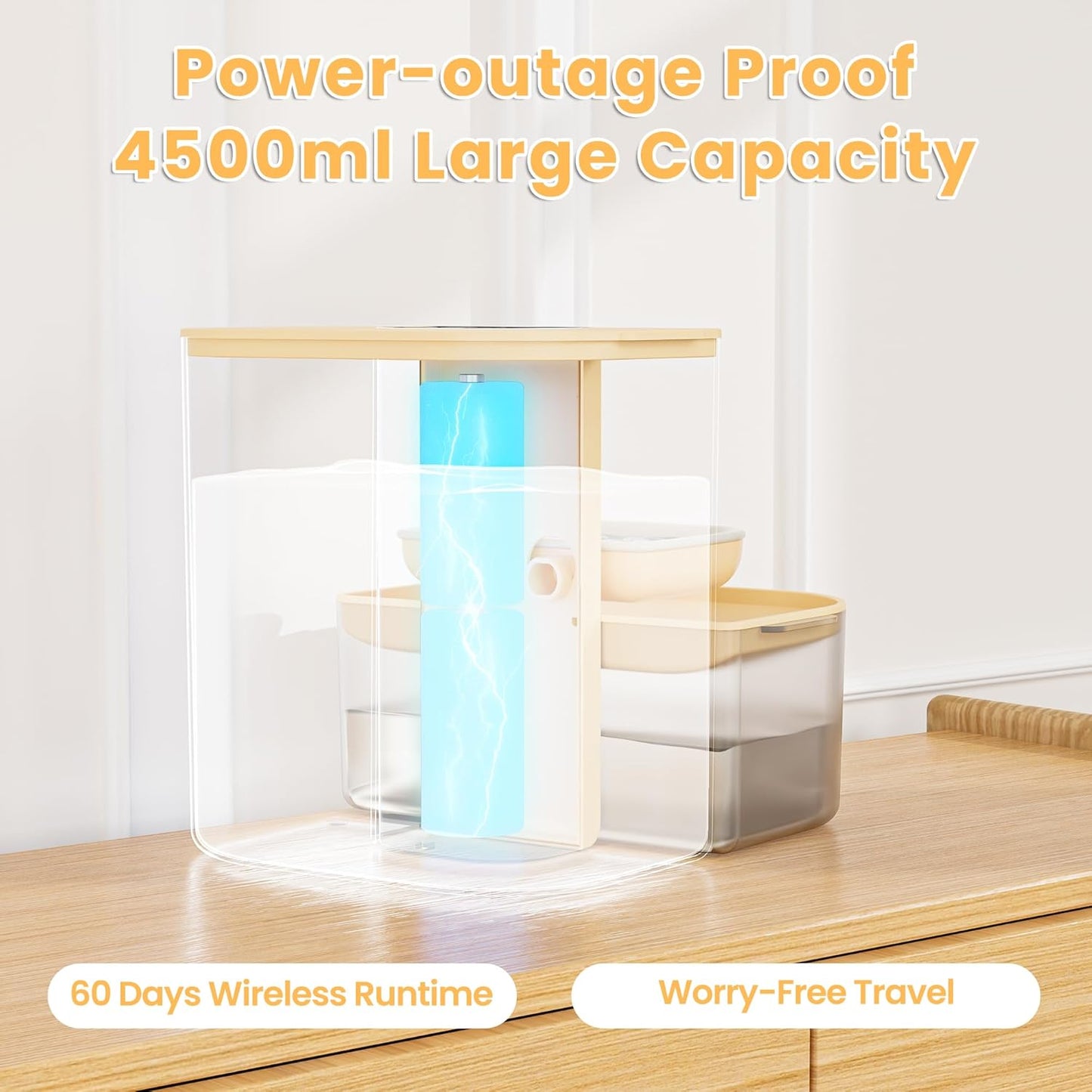 Cat Water Fountain, Filterless Automatic Cat Water Dispenser with Optional Heating, 4.5L Large Capacity, Remote Control, Timed Water Change, Quiet Pet Water Fountain with Visible Water Level for Cats