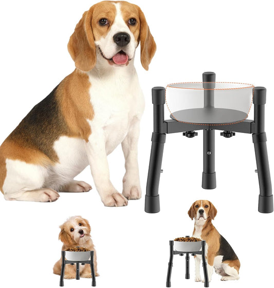 Elevated Dog Bowls Stand with Adjustable Height and Width [Stand Only], Raised Dog Bowl Stand, Elevated Pet Water & Food Feeder for Small&Medium Dogs, Adjustable Wide 6.3"-10.2", 2 Height Adjustment