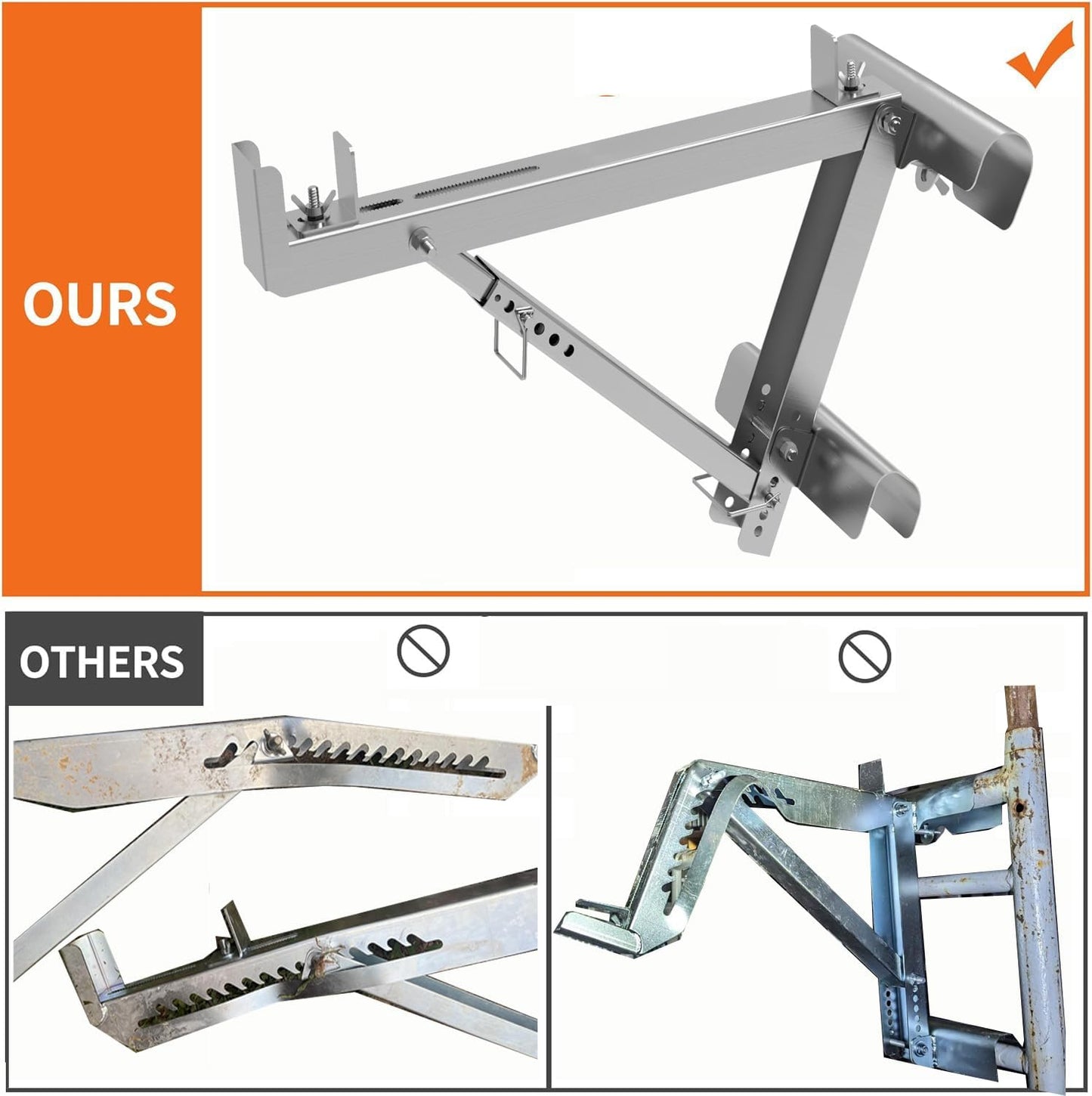 Ladder Jacks 2 Pack Scaffolding Platform Bracket - Two-Rung Short Body Extension Ladder Jack for Working 20 inch Stage
