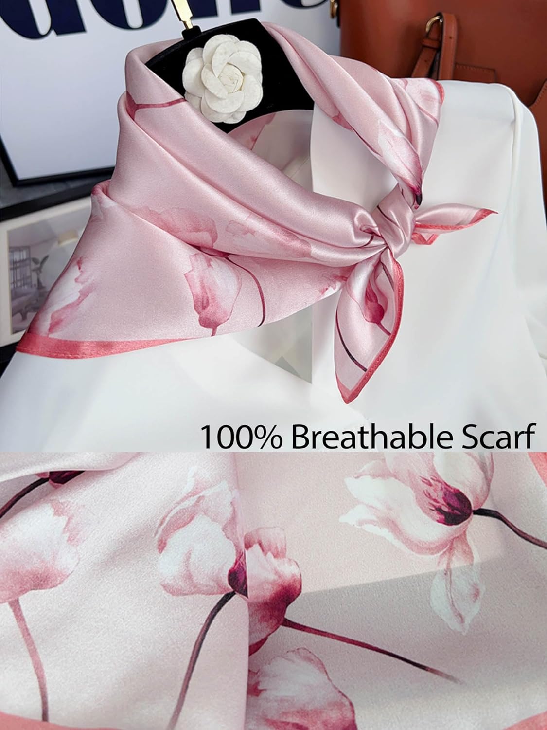 Silky Scarf for Women Lightweight Satin Bandanas Neck Hair Wrap For Sleeping Head Scarves 27.5"
