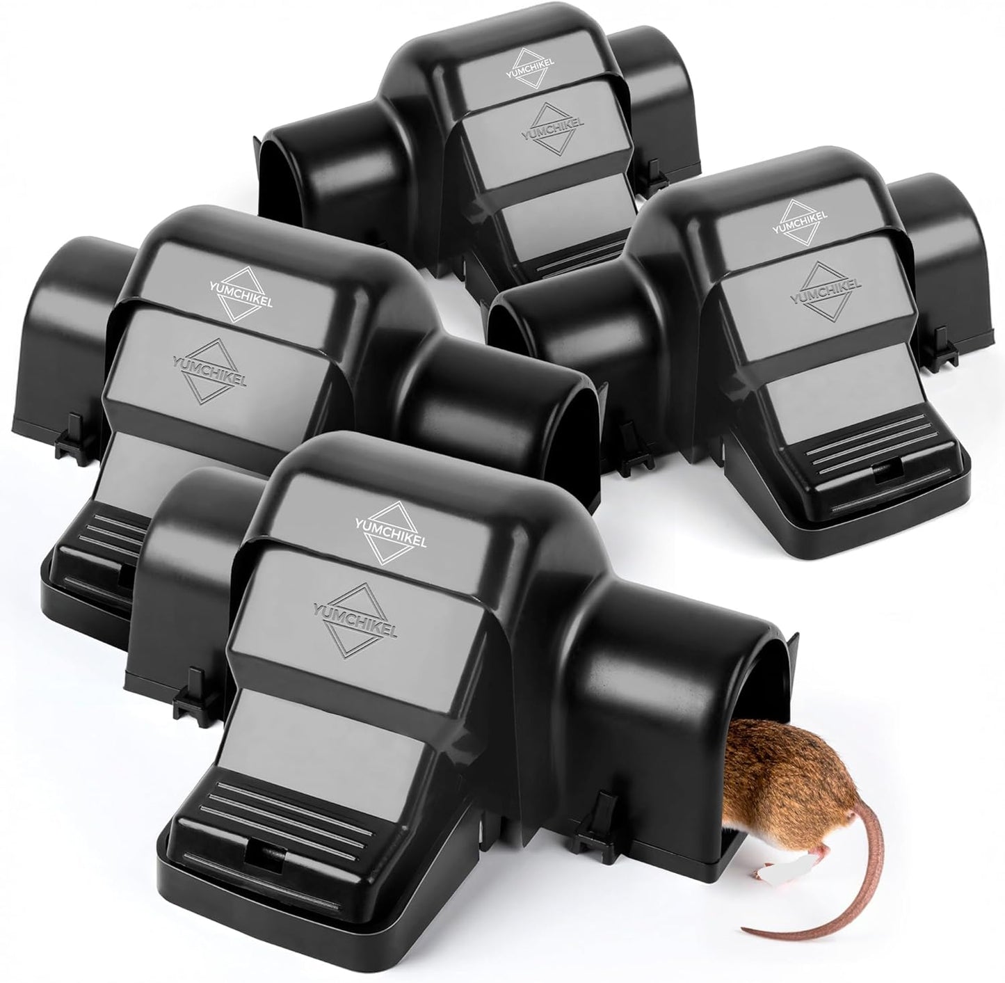 Rat and Chipmunk Traps. Prevents Accidental Triggering with Dual Tunneled Design. Covered Snap Traps, Reusable, Pest Control for Rats,Outdoor Indoor & Use 4 Pack (4)