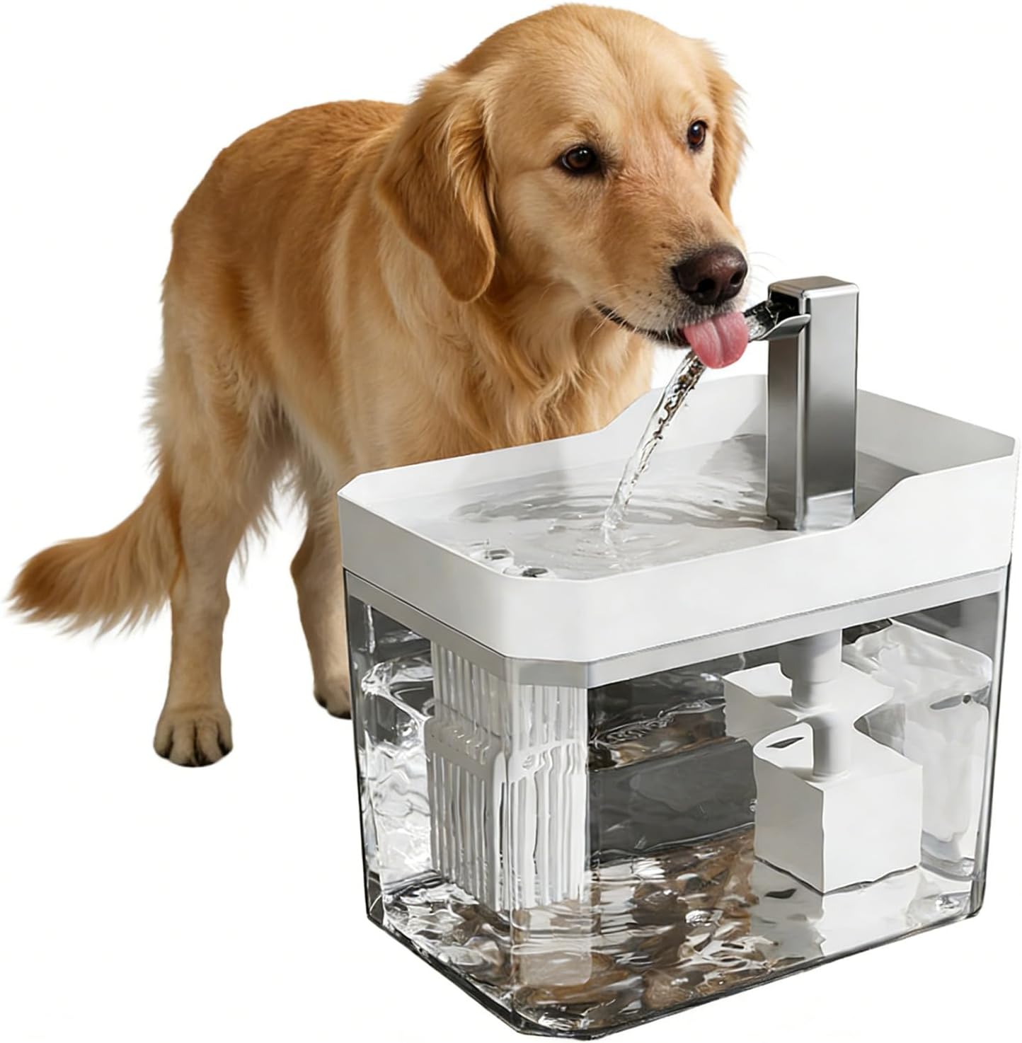 Pet Drinking Fountain 1.5L, Dynamic Easy-to-Clean Intelligent Sensing Waterer, Automatic Pet Water Feeder, Continuous Flow Hydration, for Dogs Cats Home Dorm Office Apartment Bedroom Living Room
