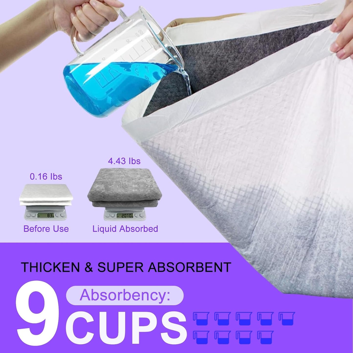 Boscute Lavender Scented Super Absorbent & Leak-Proof Puppy Pads, 36"x36" Odor Control Pet Training Dog Pee Pads, Thicken Quick Dry Pee Pads, Potty Training Pads for Dogs Cats (Lavender Scented)
