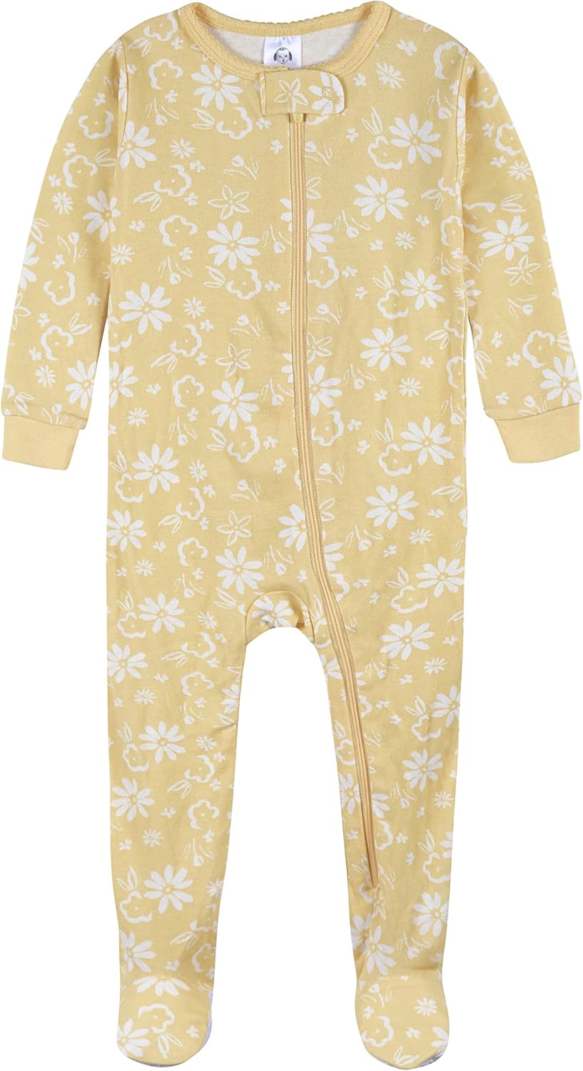 Gerber Baby Girls’ 2-Pack Footed Pajamas