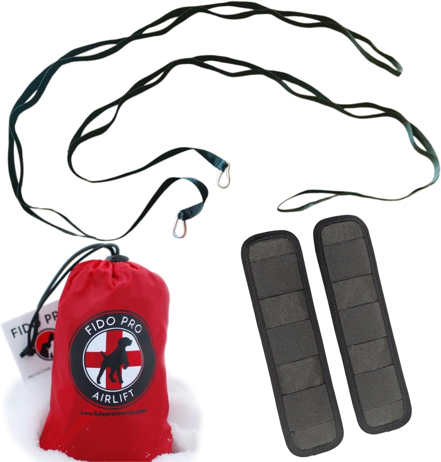 Fido Pro Airlift Emergency Dog Rescue Sling - Red XL 2 Person Assisted Carry