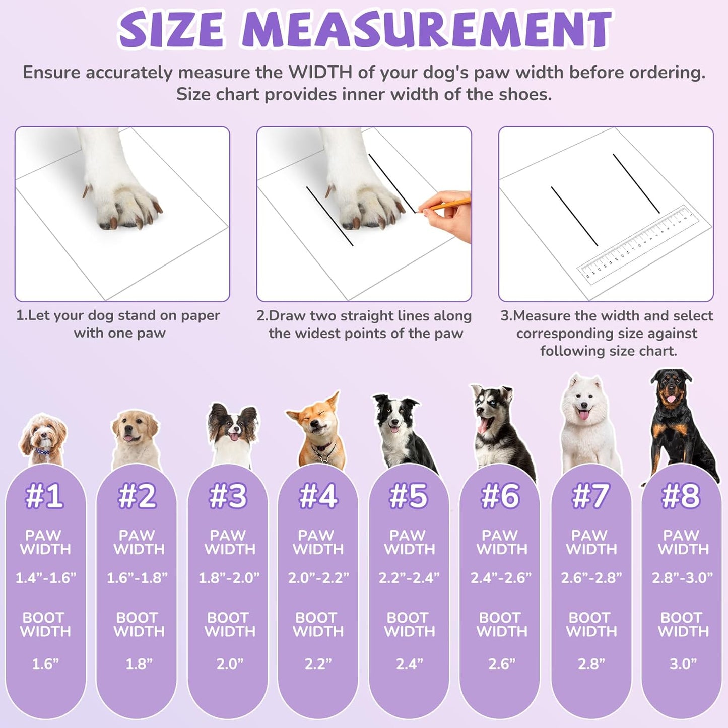 Dog Boots for Large Dogs, Medium Dog Shoes for Winter Snow Days, Waterproof Outdoor Dog Booties Fleece Lined Non- Slip with Reflective Strap for Snowy Hardwood Floor Hiking Walking, Size 7