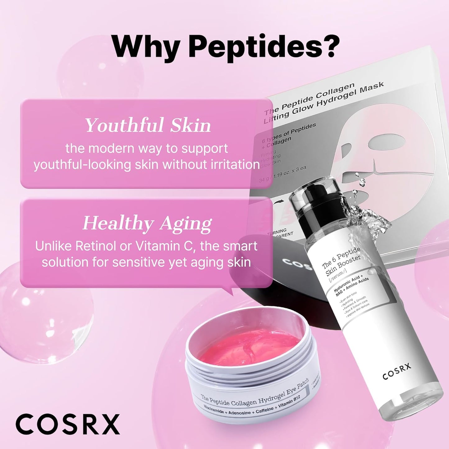 COSRX 6X Peptide Collagen Booster Toner Serum with Copper Peptides, Niacinamide & Hyaluronic Acid Skin Renewal Boosting Facial Essence for All Skin Types, Korean Skin Care, 5.07 Fl.Oz