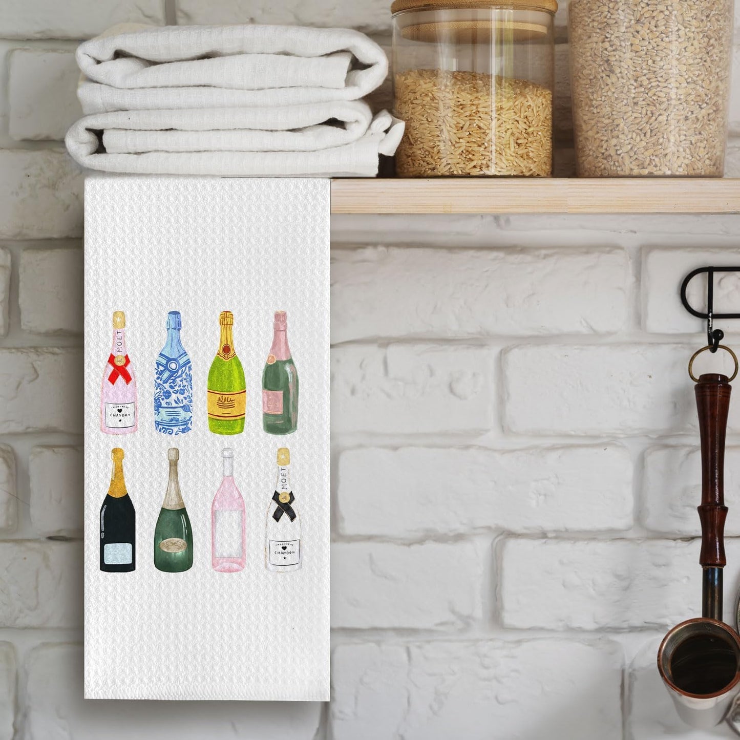 Hostess Gifts,Bar Cart Decor,Champagne Lovers Gifts for Women Kitchen Towels,Bar Cart AccessoriesTowels for Kitchen Bathroom Decor 16 X 24
