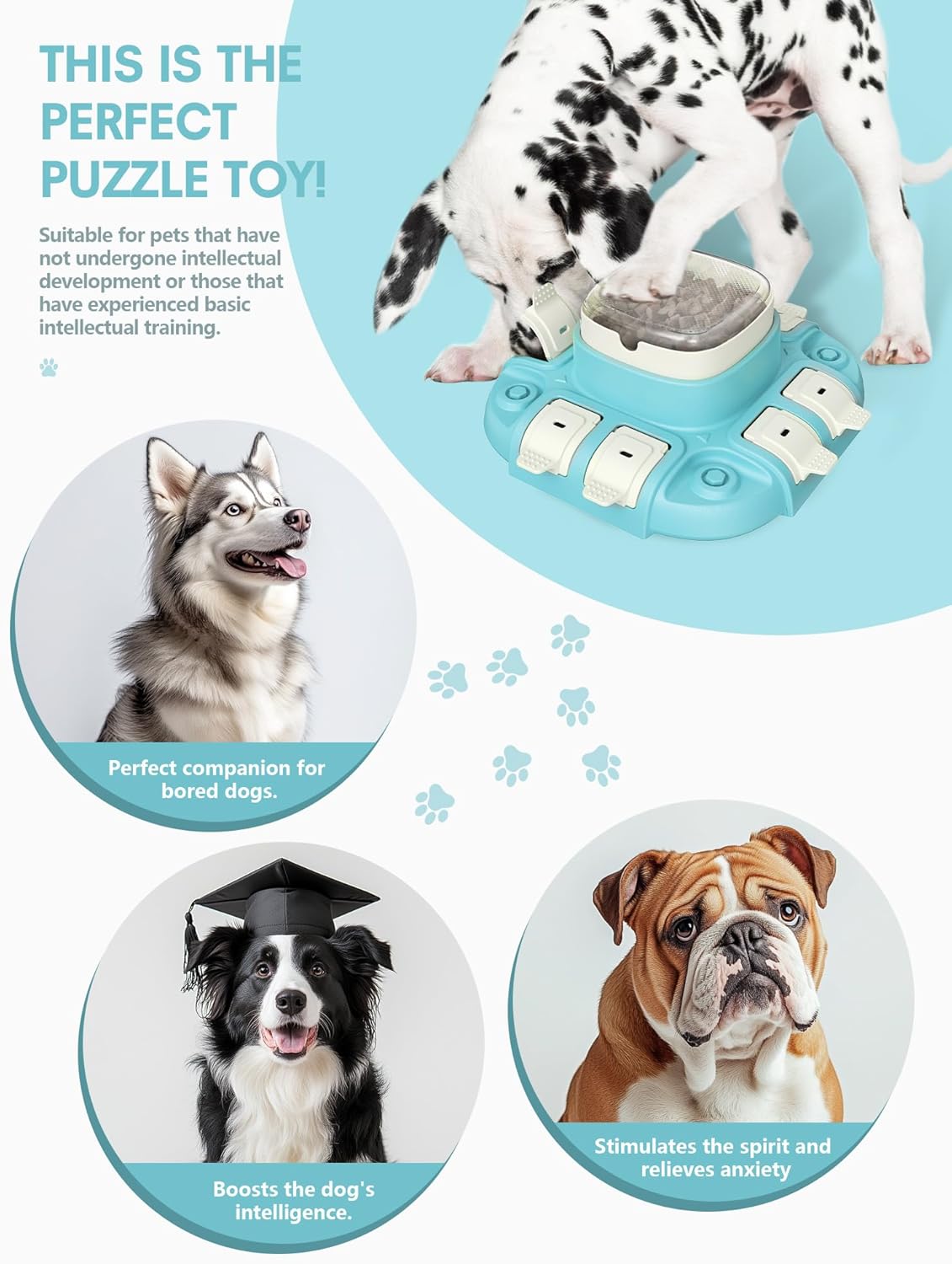 Dog Puzzle Toy - Puzzle Toys for Dogs 2 Levels, Dog Treat Puzzles Toys for IQ Training & Brain Stimulation, Slow Feeder as Gifts for Puppies, Cats, Dogs