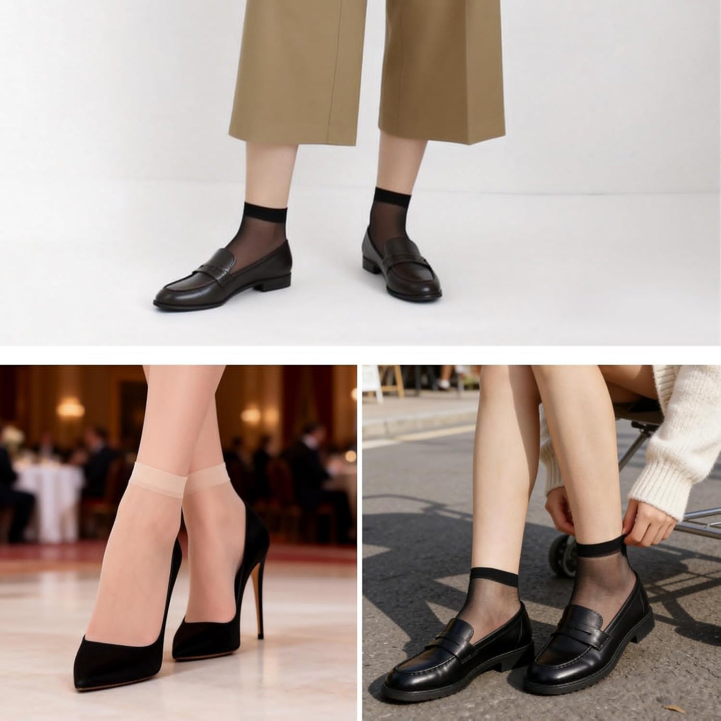 12 Pairs Women's Ankle High Sheer Socks Tight Hosiery Crew Stocking Reinforced Toe for Women