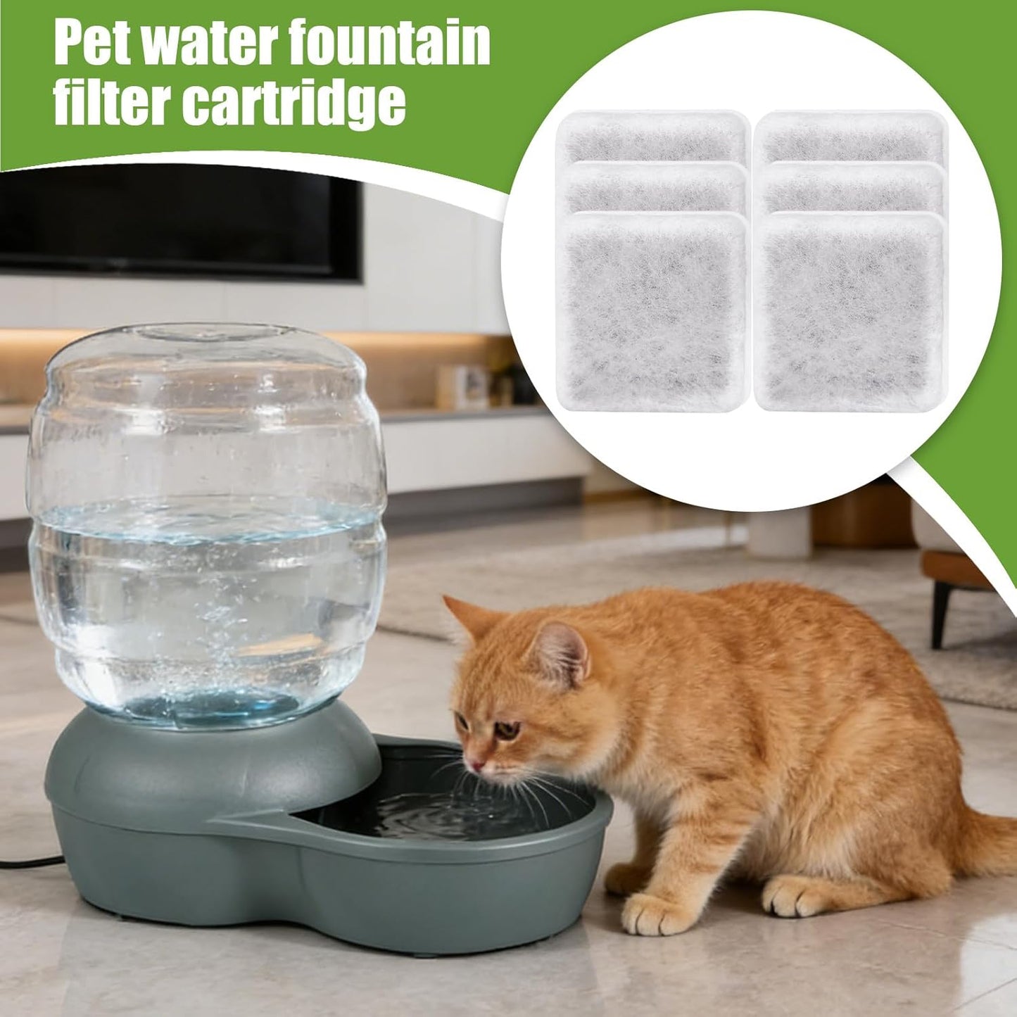 Reliable Cat Fountain Filter – Leak‑Proof Multifunctional Organizer, Charcoal Block with Feature, Fiber Frame Gear with Feature, Filter Functional Styling, Pet Supplies for Puppy, Kitten, Home