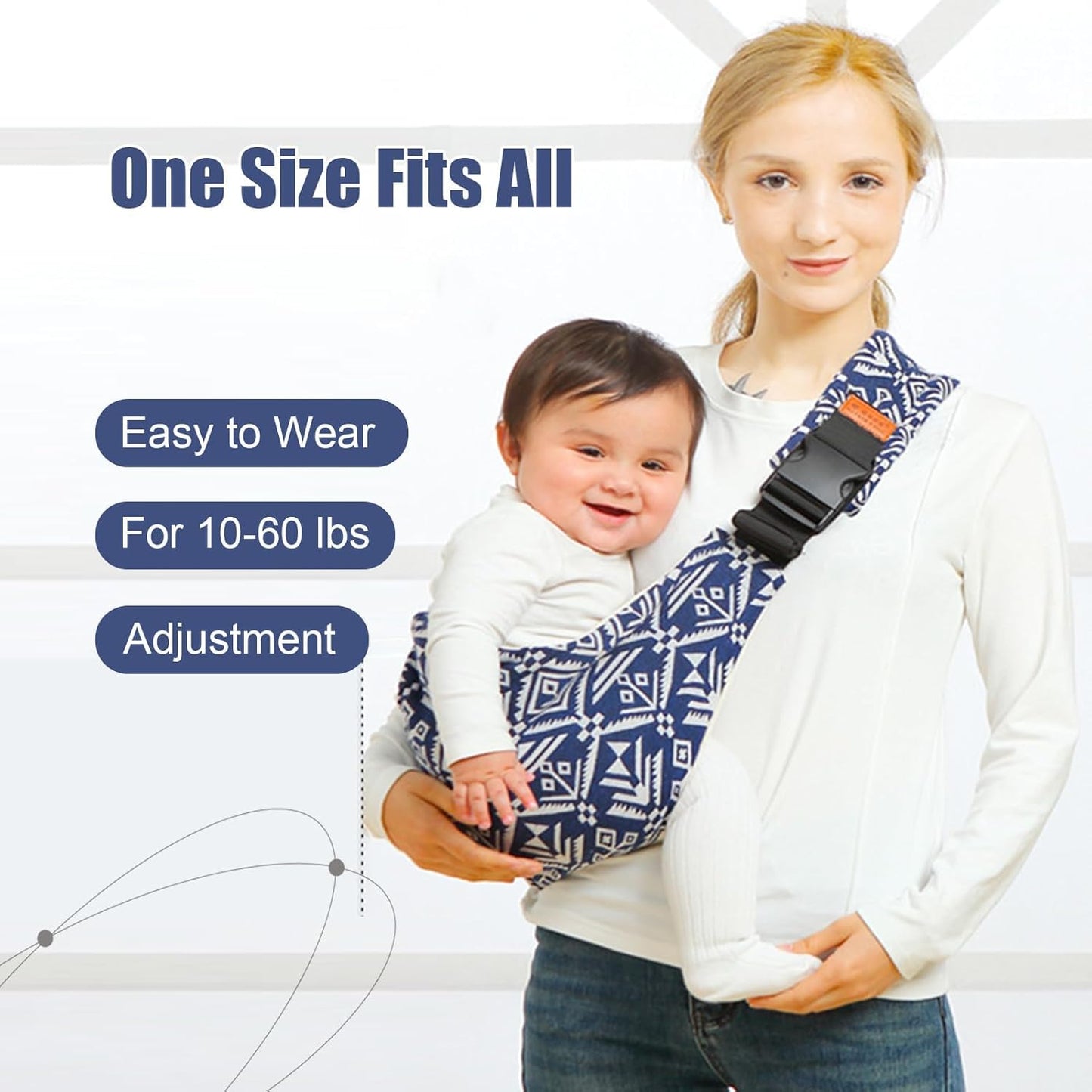 Baby Sling Carrier,Baby Sling,Toddler Carrier,Adjustable and Non-Slip Hip Seat Carriers Carrying 10-30 lbs(Black)