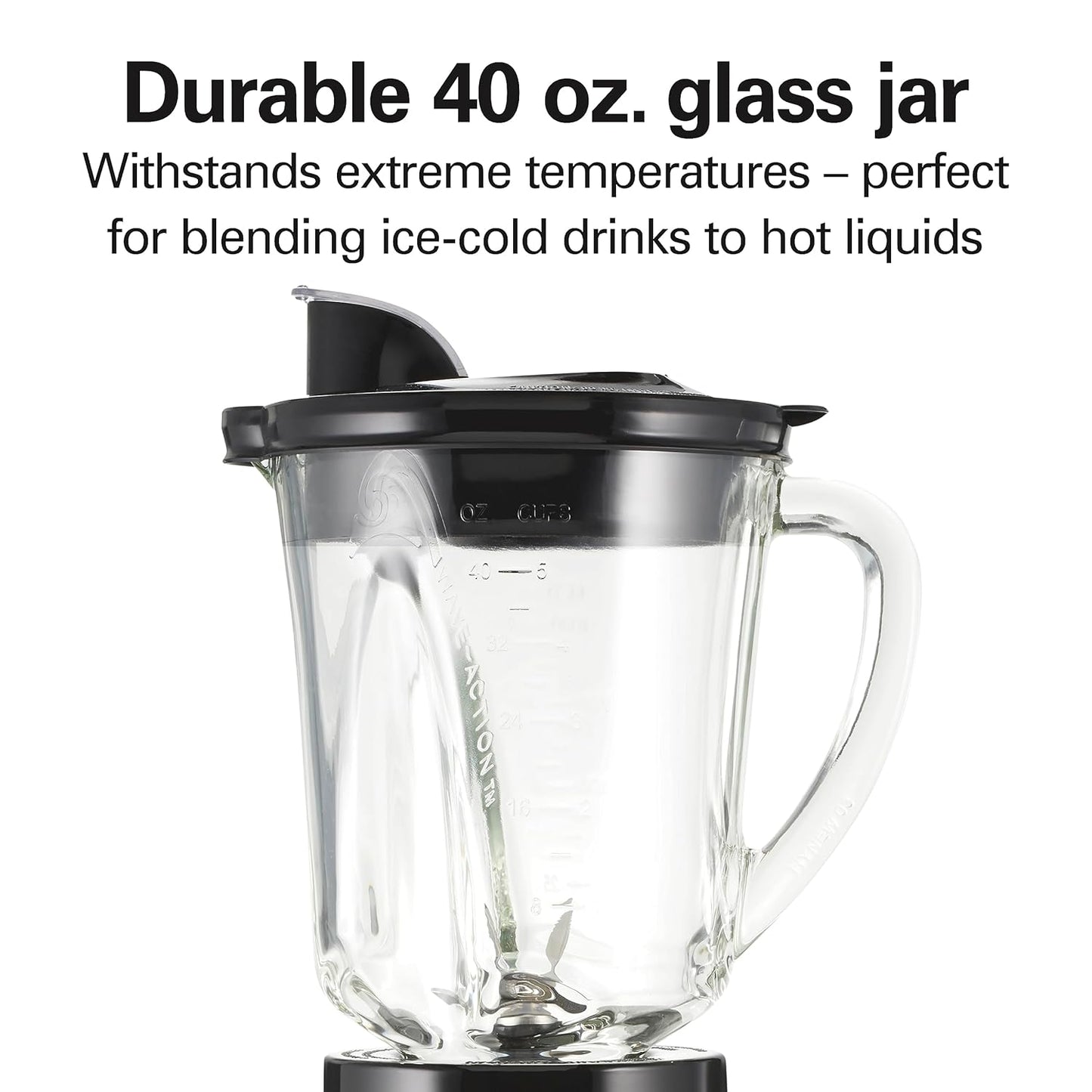 Hamilton Beach Blender and Food Processor Combo for Shakes & Smoothies, With 3 Cup Electric Food Chopper Attachment, 40 oz Glass Jar, Blender Travel Cup, 700 Watts Peak Power, Gray & Black (58163)