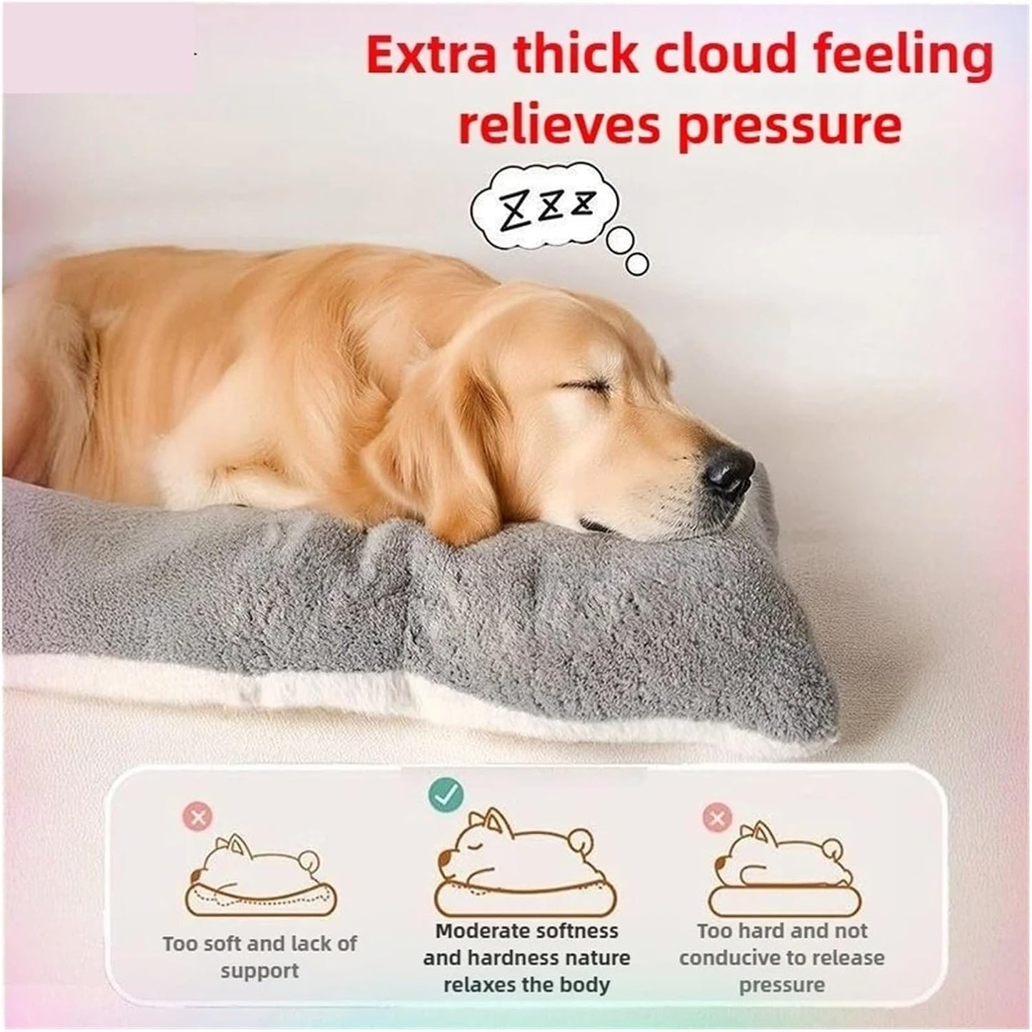 Dog Bed Mat Large Size Sleeping Pad for Winter Use Keep Warm Double-Sided Use Golden Retriever Stress-Relieving Sleeping Pad(Yellow,Large)