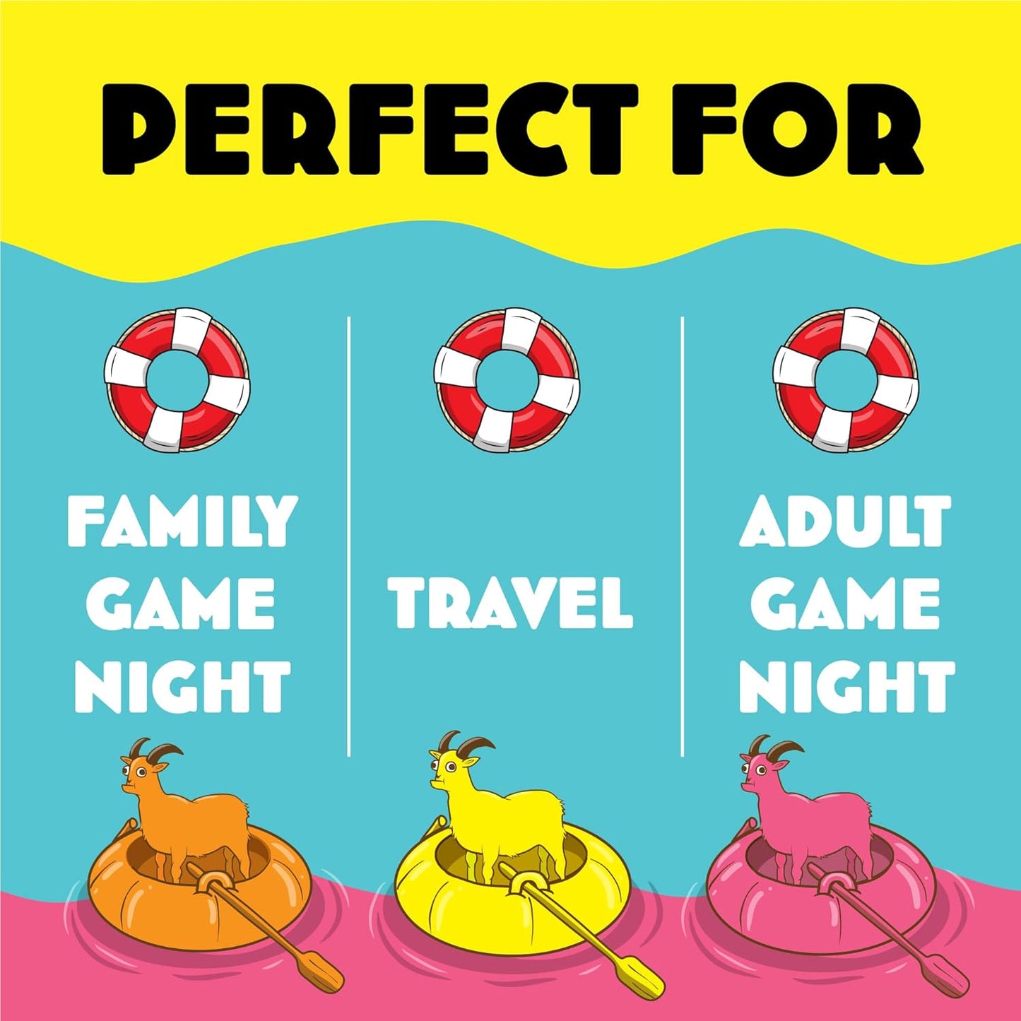 Exploding Kittens Presents: Row Your Goat - A Rapid Fire Tic Tac Toe Game- 2-6 Players - Ages 7+ - Family Game - Party Game for Family Game Night