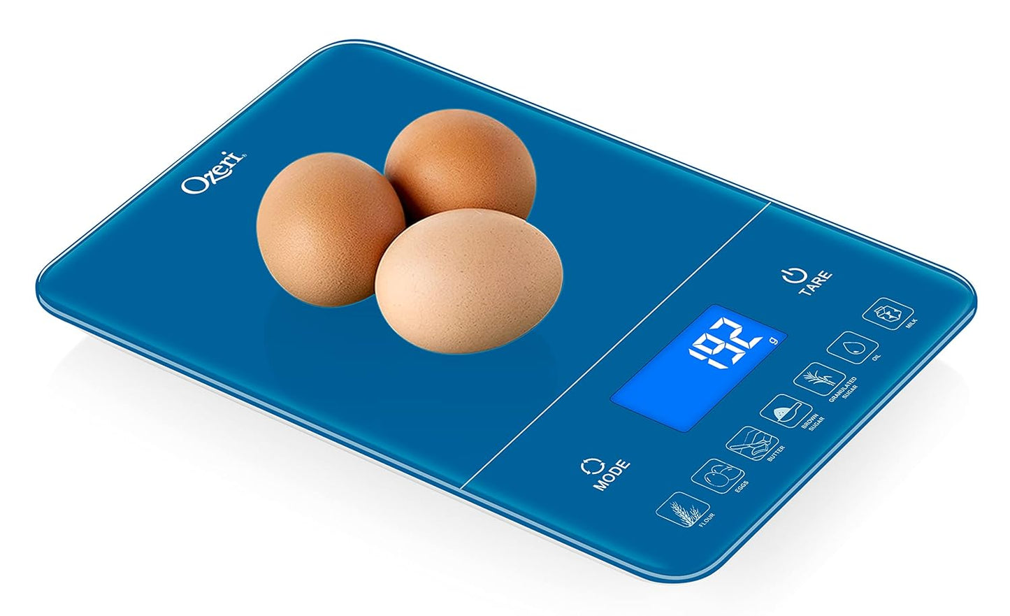 Ozeri Touch III 22 lbs (10 kg) Baking Kitchen Scale with Calorie Counter, in Tempered Glass