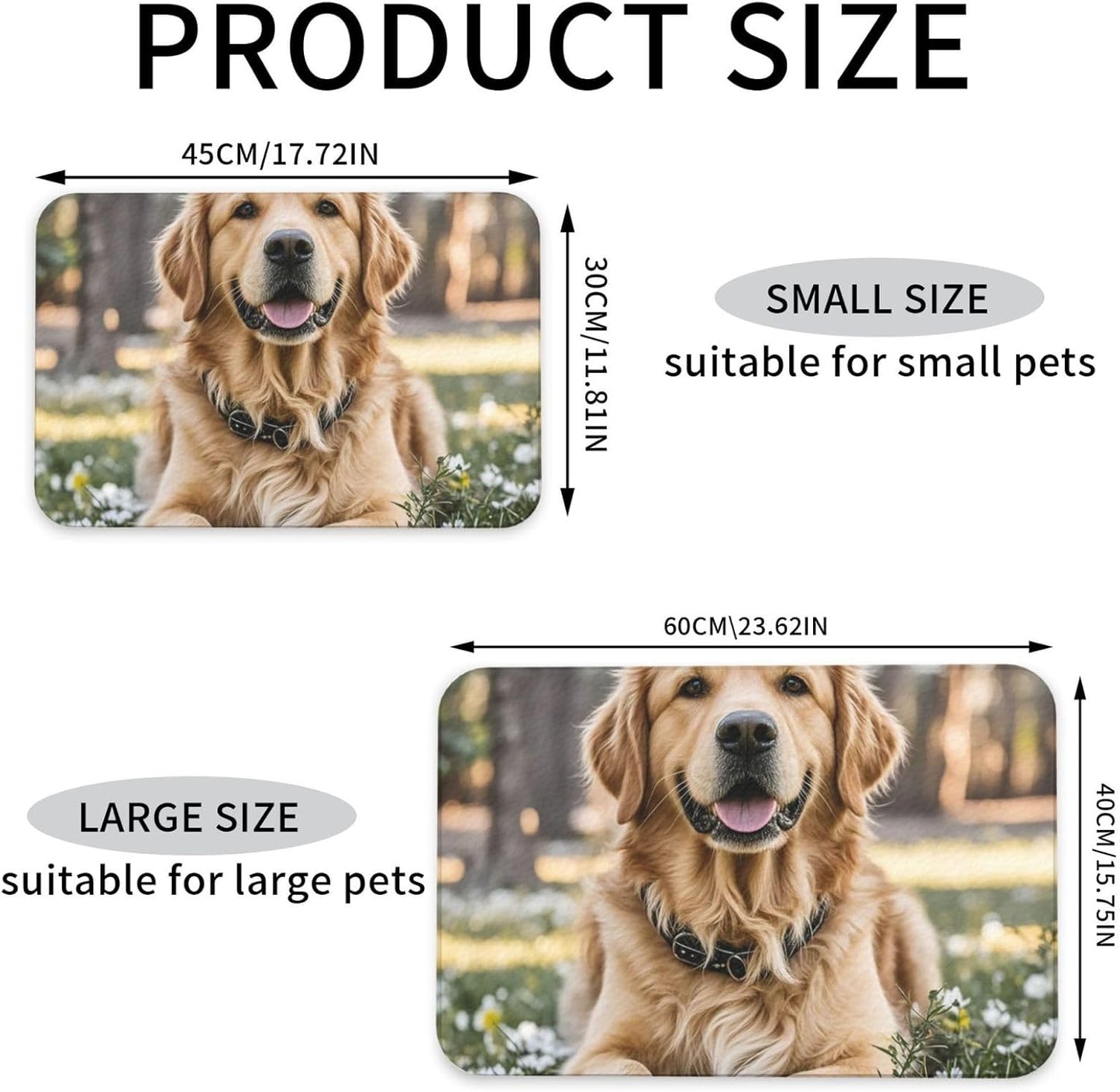 Pet Feeding Mat Leather Dog Food Mat Waterproof Pet Tablecloth Golden Retriever Pet Placemat for Dogs Absorbent Dog Bowl Mat Anti-Slip Dogs Mats for Food and Water