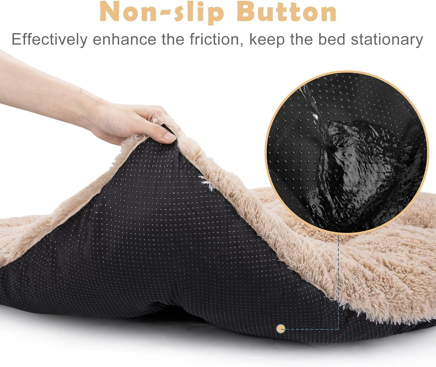 JOEJOY Large Dog Bed Crate Pad, Deluxe Plush Washable Dog Beds Fulffy Soft Kennel Pad Anti-Slip Pet Sleeping Mat for Extra Large Medium Small Dogs, 40" x 27", Beige