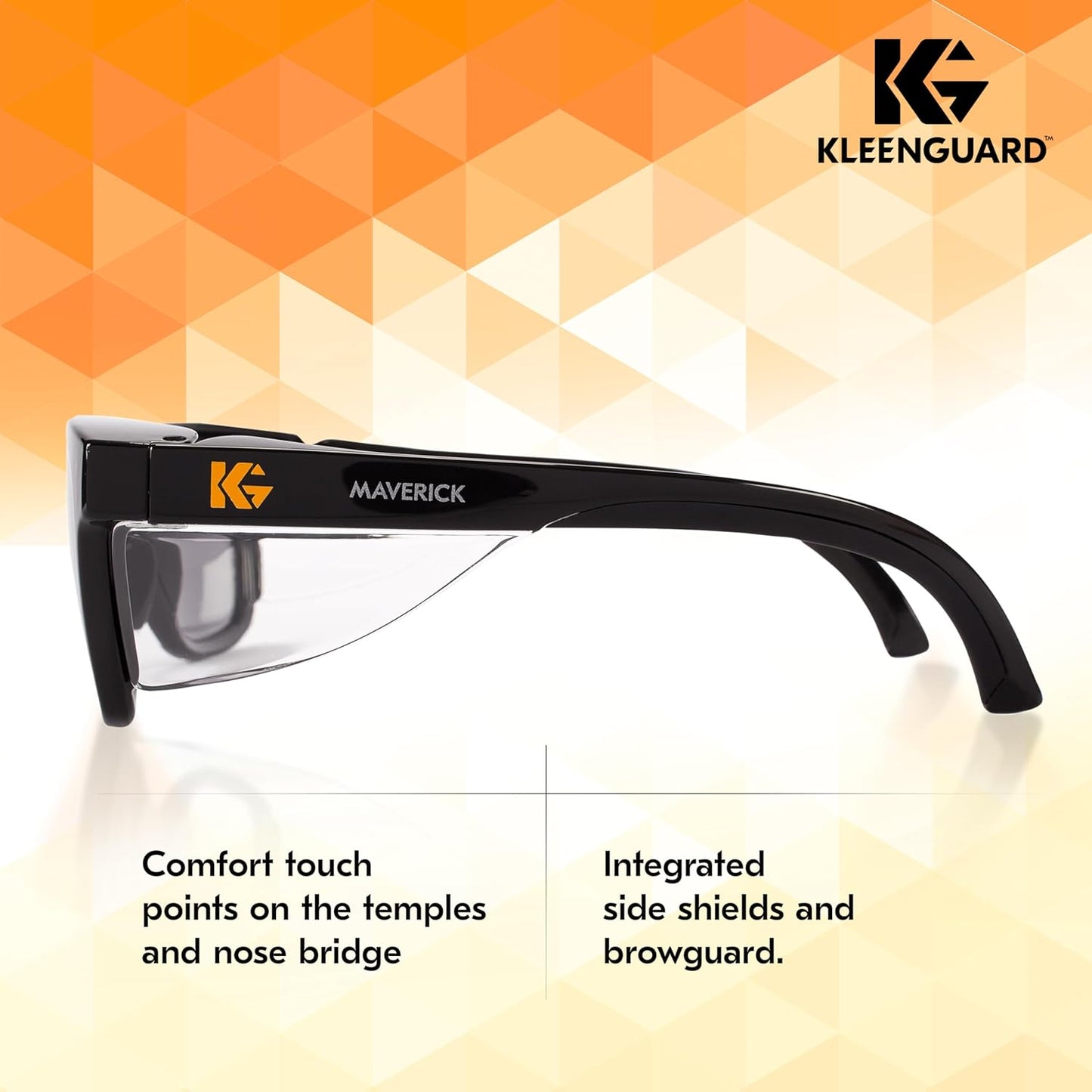 KleenGuard™ V30 Maverick™ Safety Glasses (49311), with KleenVision™ Anti-Fog Coating, Smoke Lenses, Black Frame, Unisex Sunglasses for Men and Women (Qty 12)