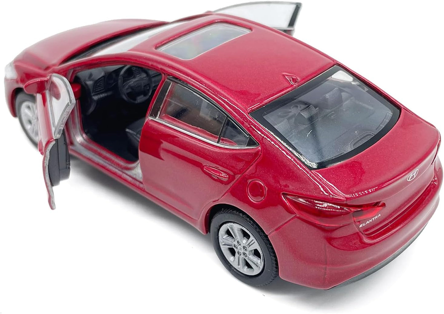 1:36 Scale Elantra Toy Car Model Metal Diecast Toy Vehicle, Doors Open Pull Back, Toys for Boys 3 4 5 6 7 Year Old Toddler Kids Gifts, Men Collection, Home Office Décor Cake Topper, Red