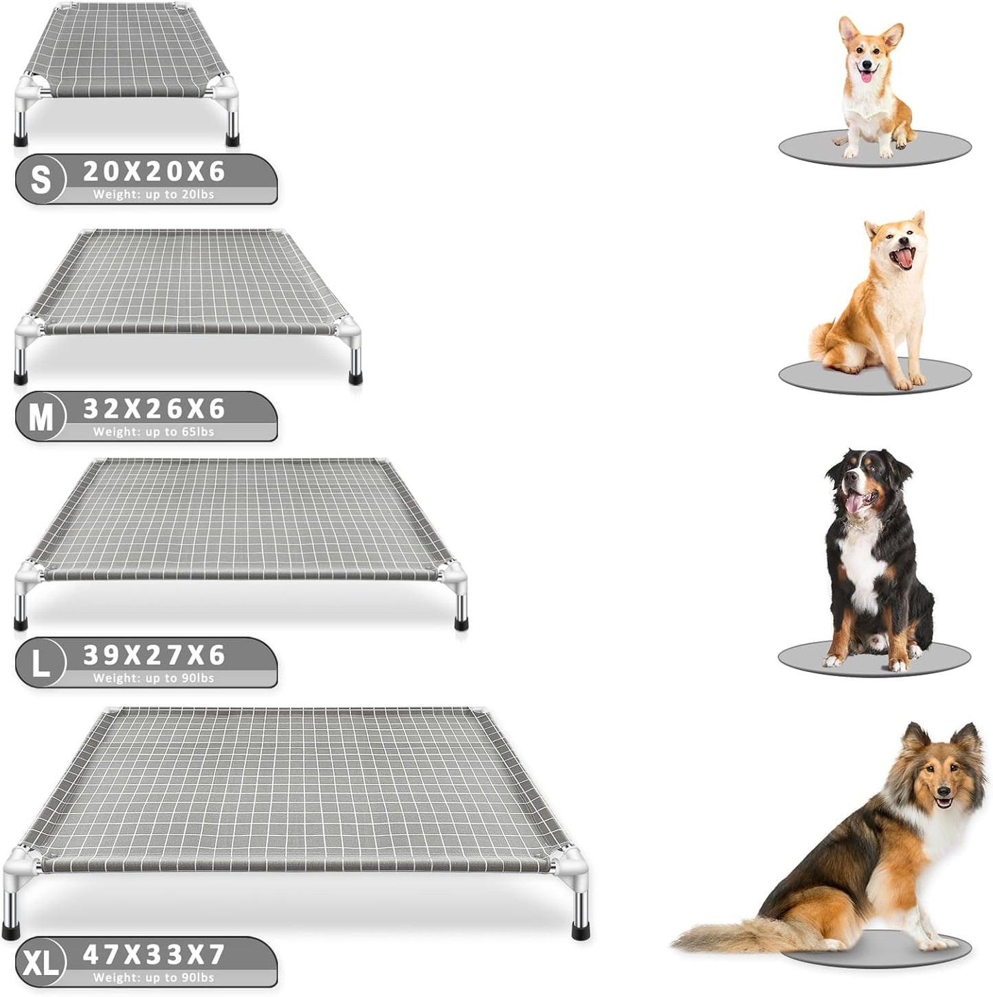 Elevated Pet Bed Dog Cot- Pet Bed for Small Dogs | Raised Dog Bed for Indoor and Outdoor Use for Small Pets
