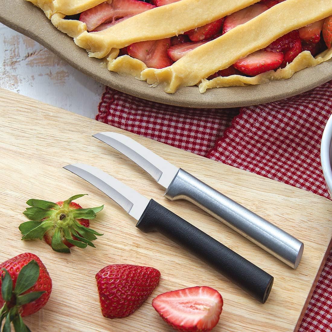 Rada Cutlery Granny Paring Knife (R100), 2.38" Stainless Steel Serrated Blade, Silver Handle, Pack of 2