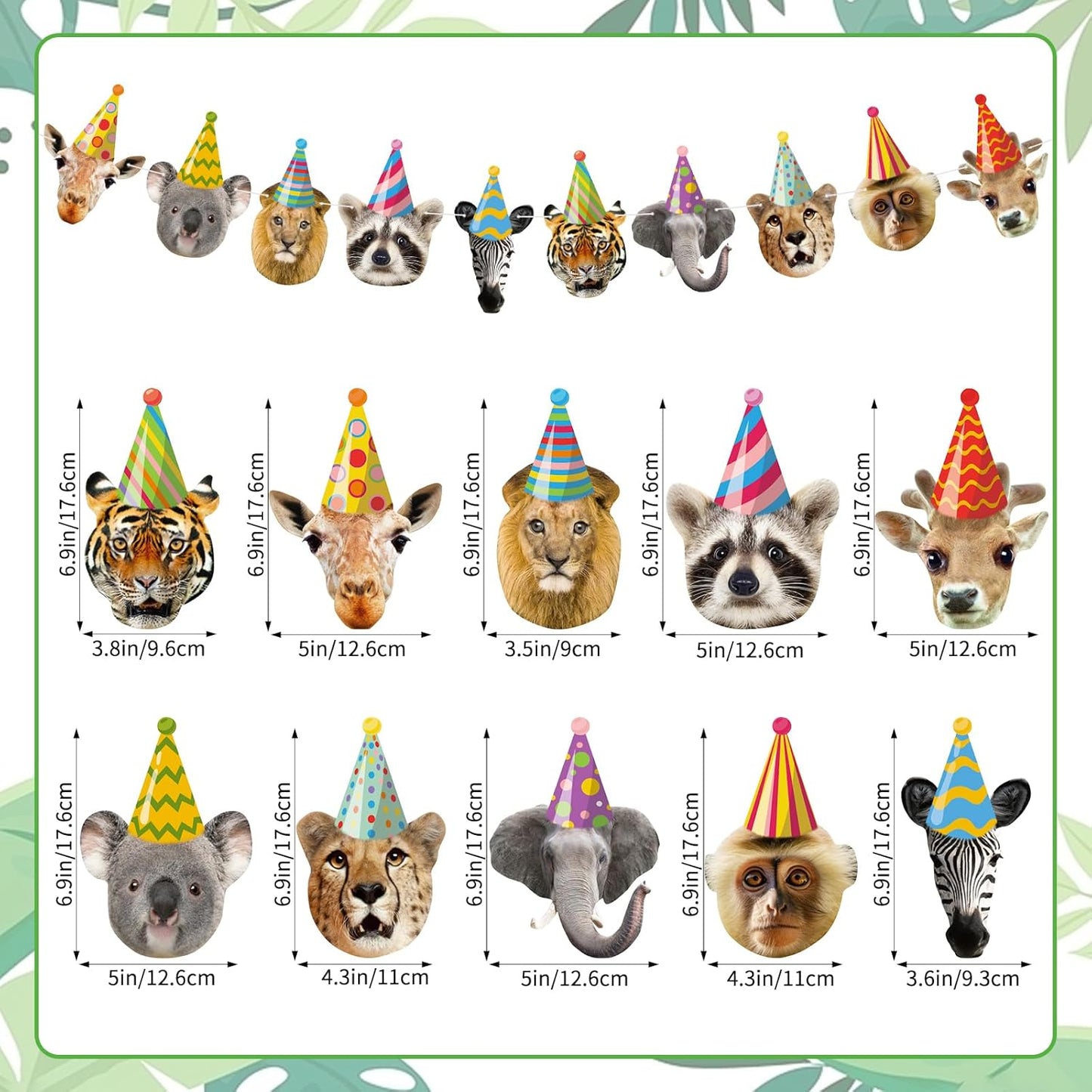 Hooqict Safari Animals Happy Birthday Banner Animal Birthday Party Decorations Party Animal Banner Garland for Jungle Birthday Decorations Kids Wild Zoo Party Supplies