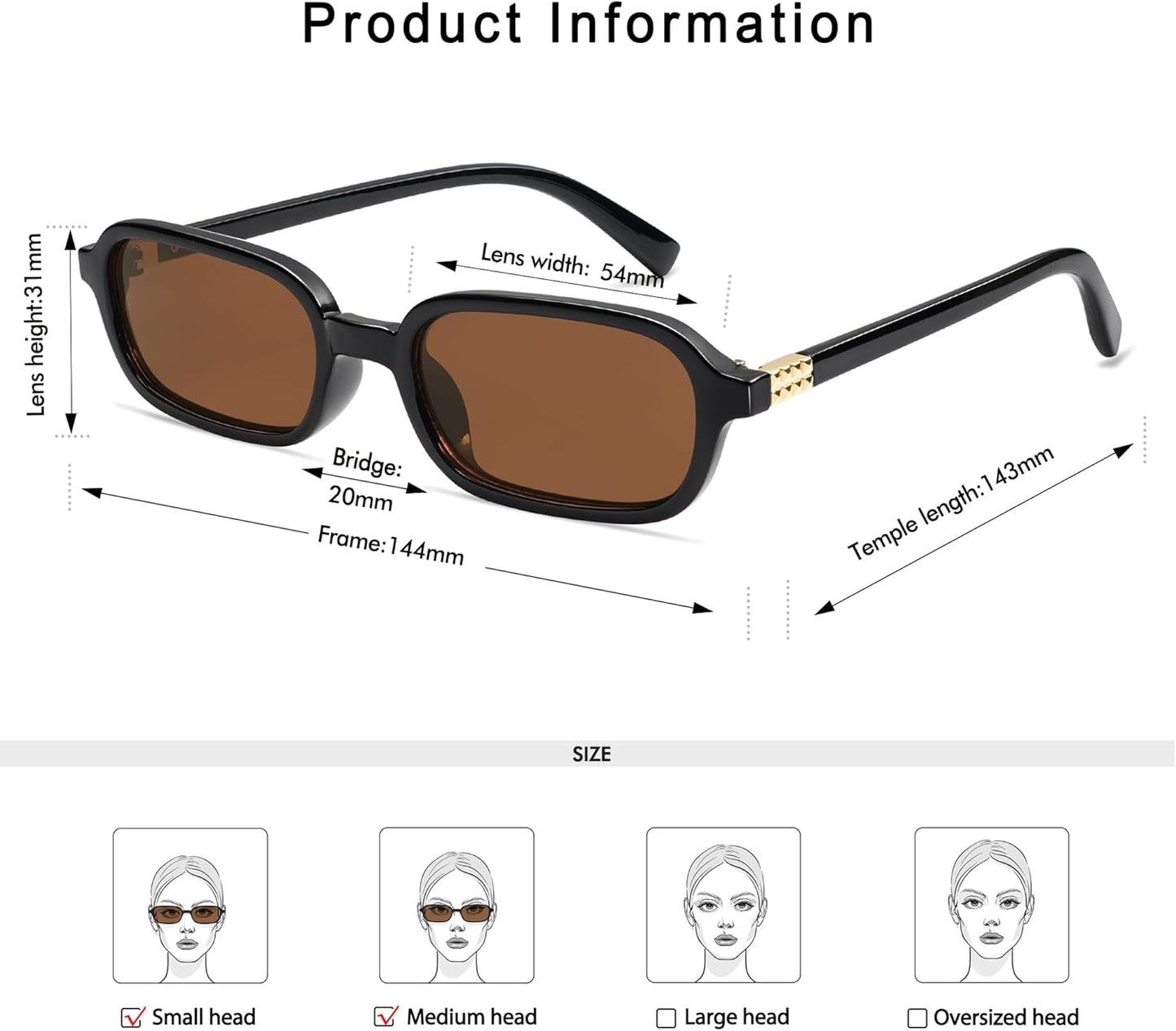 Retro Rectangular Sunglasses for Women Vintage 2026 Fashion Trendy Funny Small 90s Square Sunnies AP3698
