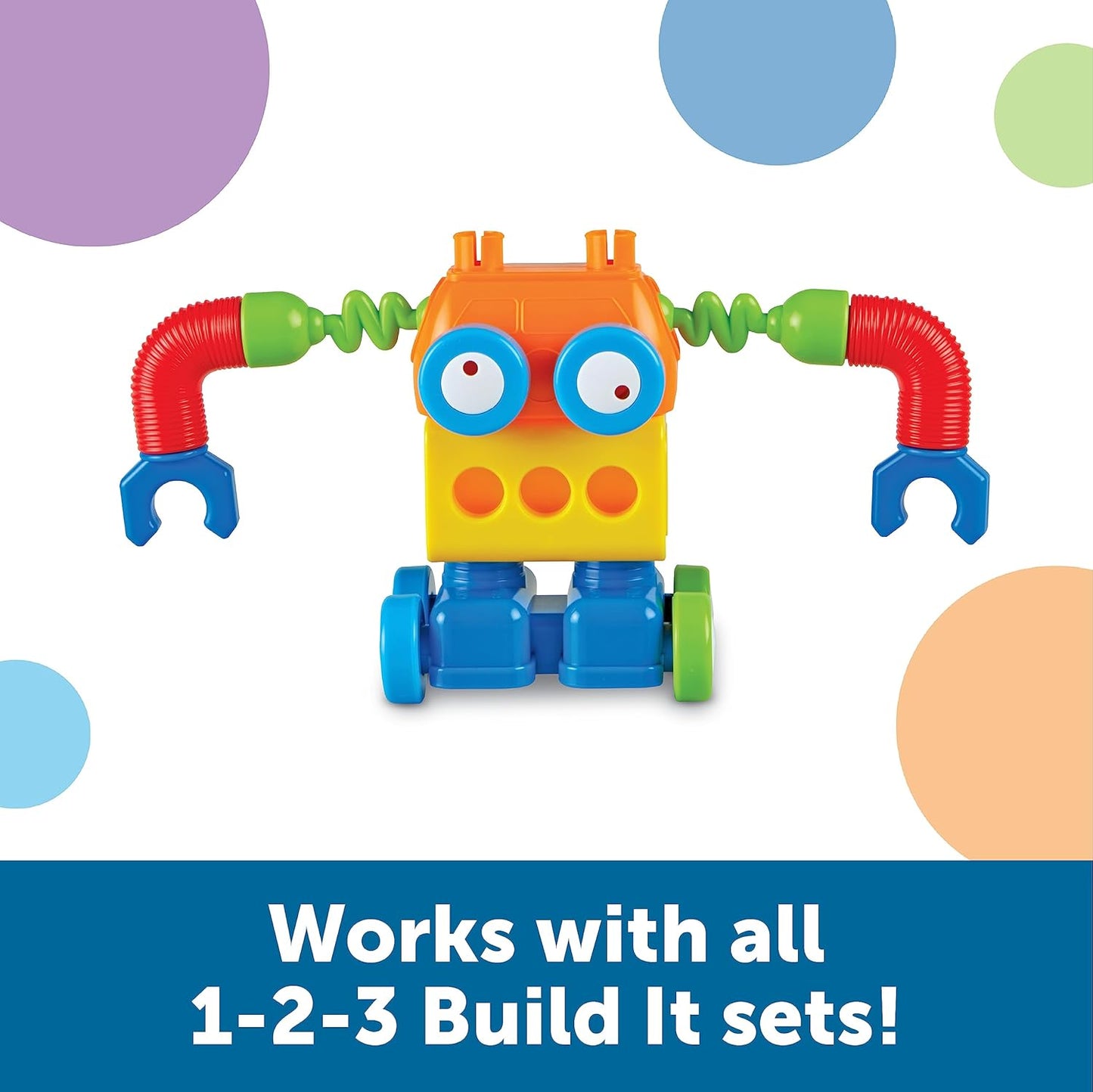 Learning Resources 1-2-3 Build It! Robot Factory - Building Toys, Early Engineering and Science, STEM Activities, Fine Motor Skills, Toddler Explorer Kit, Construction Bots, Boys and Girls Gifts