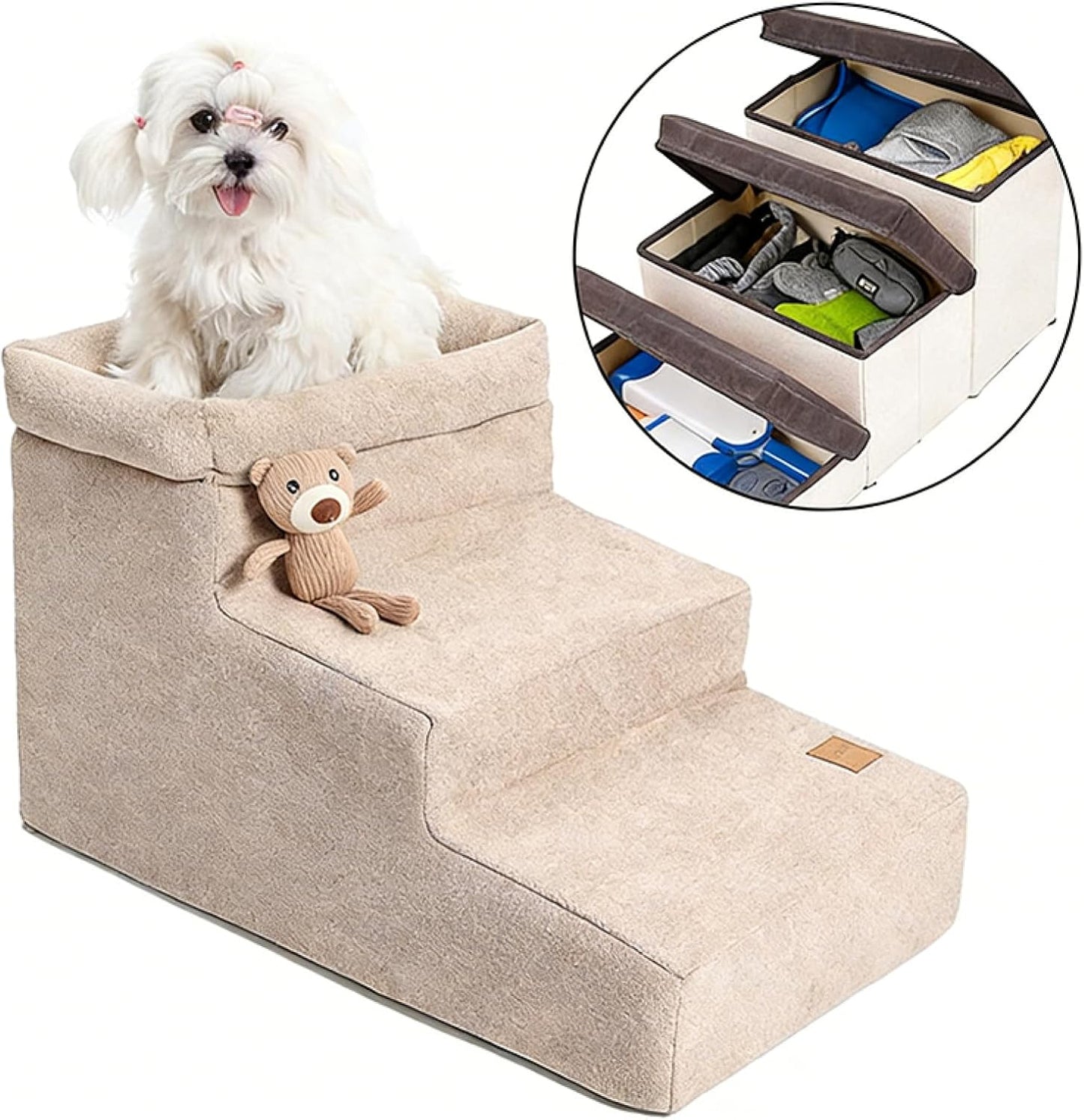 Anti Slip Dog Stairs Ladder, Pet Puppy Climbing Steps, Medium Size Pet Ramp with Sturdy Non Slip, Compact Access with Compact Design, Heat Resistant Metal Grid, Dog Steps