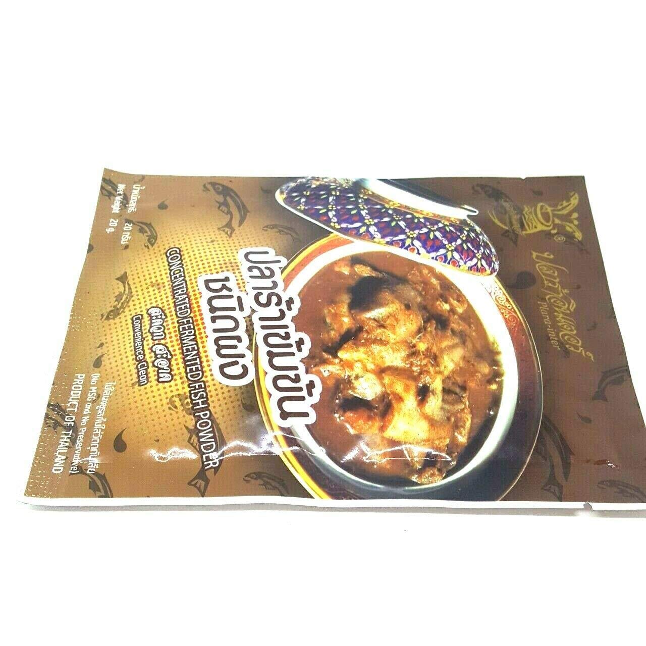 (20g. x 3 Packs) Pla-ra Best Thai Food Cuisine Ingredient Concentrated Fermented Fish Powder Sauce