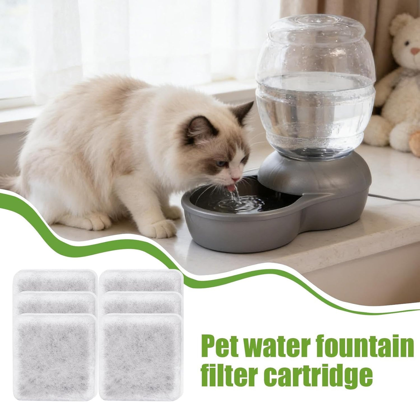 Reliable Cat Fountain Filter – Leak‑Proof Multifunctional Organizer, Charcoal Block with Feature, Fiber Frame Gear with Feature, Filter Functional Styling, Pet Supplies for Puppy, Kitten, Home