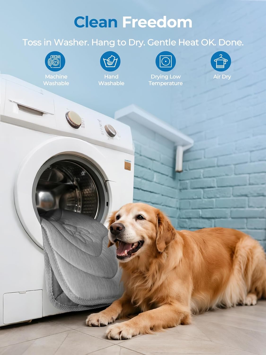 Dog Cooling Mat, Anti-Slip, Thick 3D Orthopedic Summer Pad for Dogs & Cats, Q-MAX > 0.5, Non-Toxic, Machine Washable, Chew-Resistant, Portable for Crate, Bed, Sofa, Car (Cool Grey, Large)