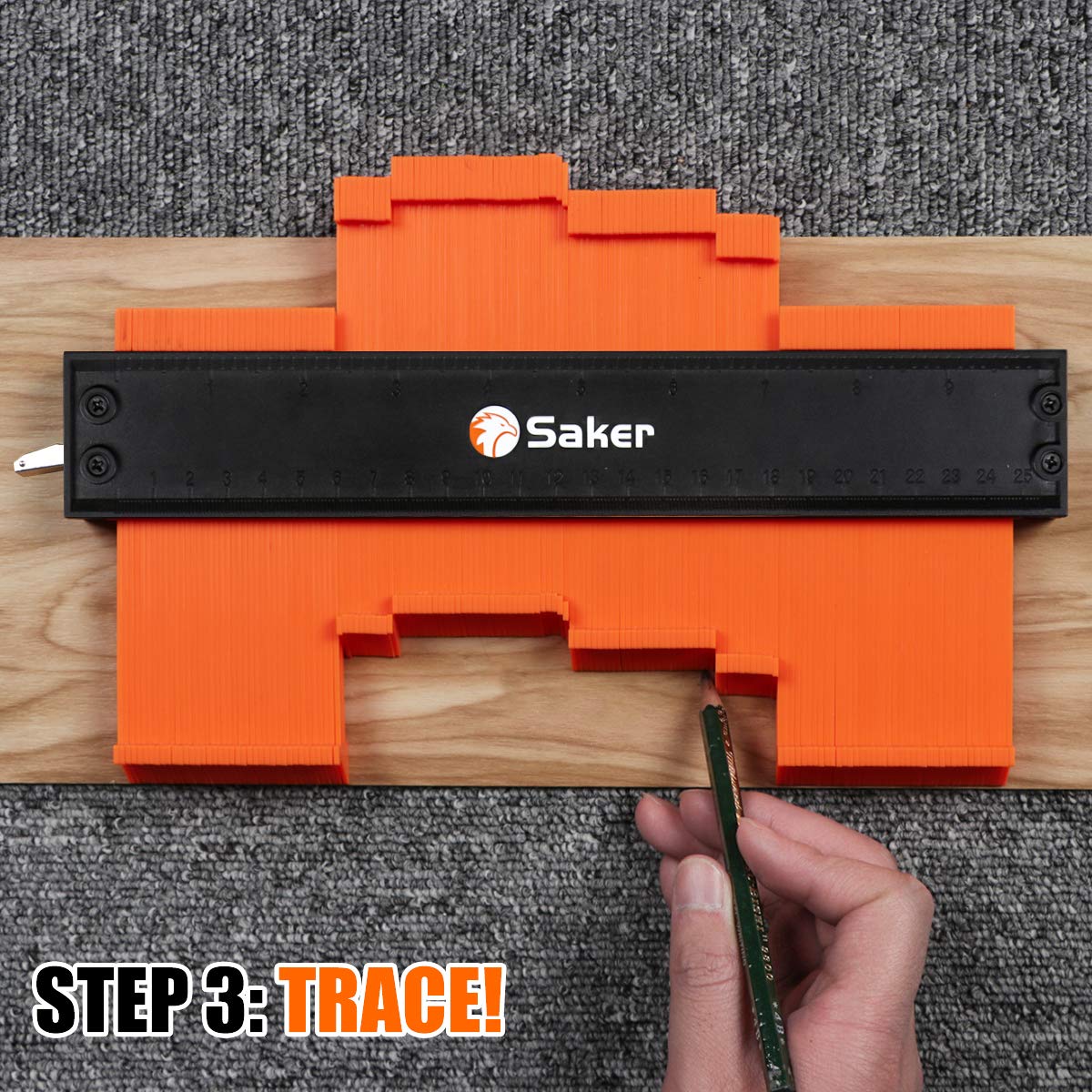 Saker Contour Gauge Duplication-Adjustable Lock-Precisely Copy Irregular Shape-Irregular Woodworking Tracing-Must Have Tool,Gifts for DIY Handyman Men Husband 10 Inch+5 Inch