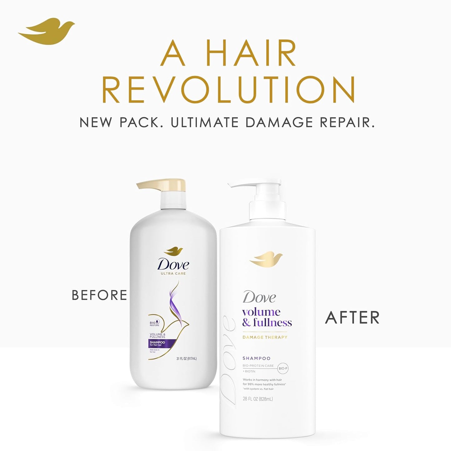 Dove Shampoo Volume & Fullness for Fine, Thin Hair with Bio-Protein Care Technology and Biotin 28 Fl Oz